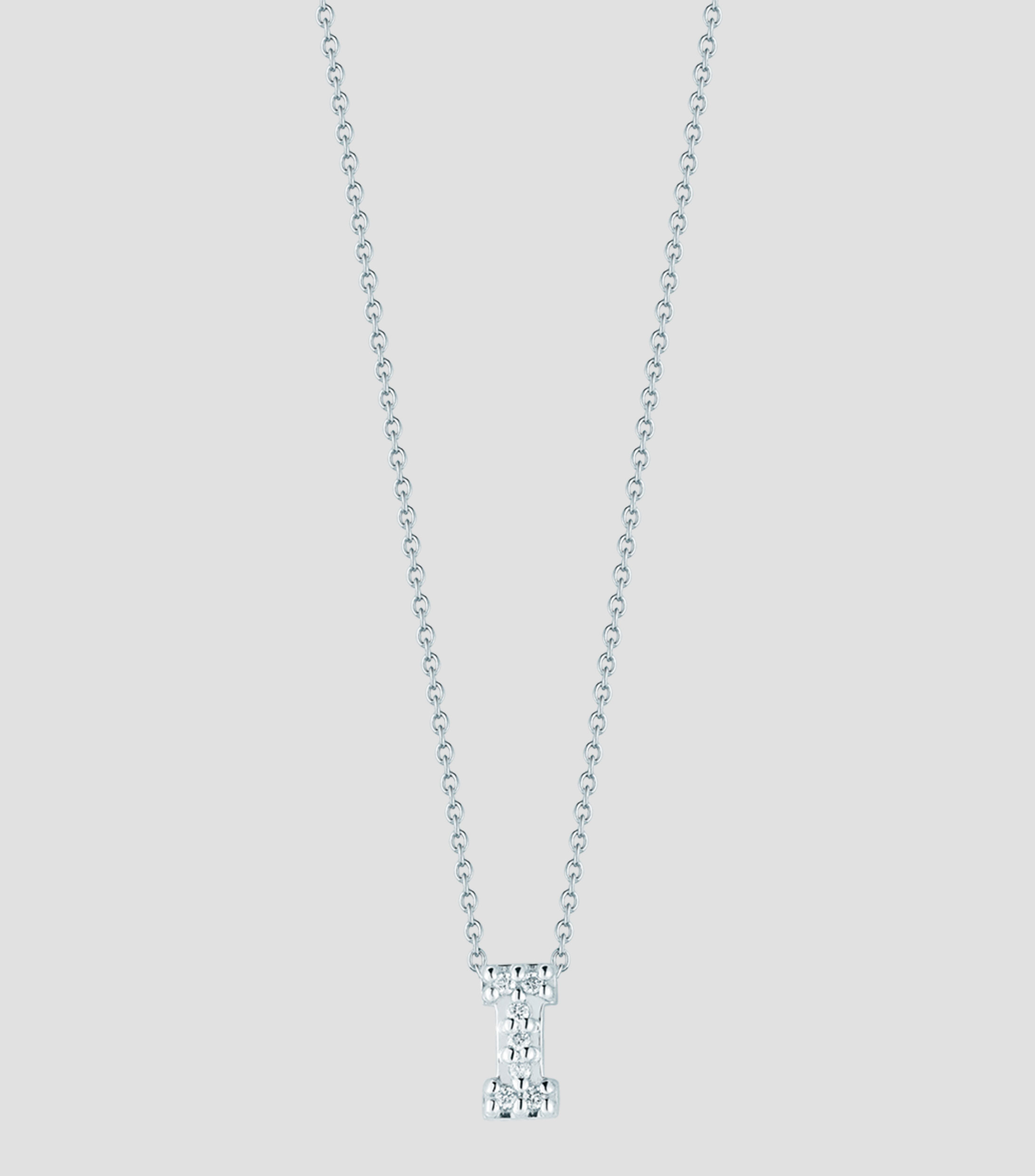 Collar letra I en oro blanco de 18 kilates con diamantes Love Letters Mujer