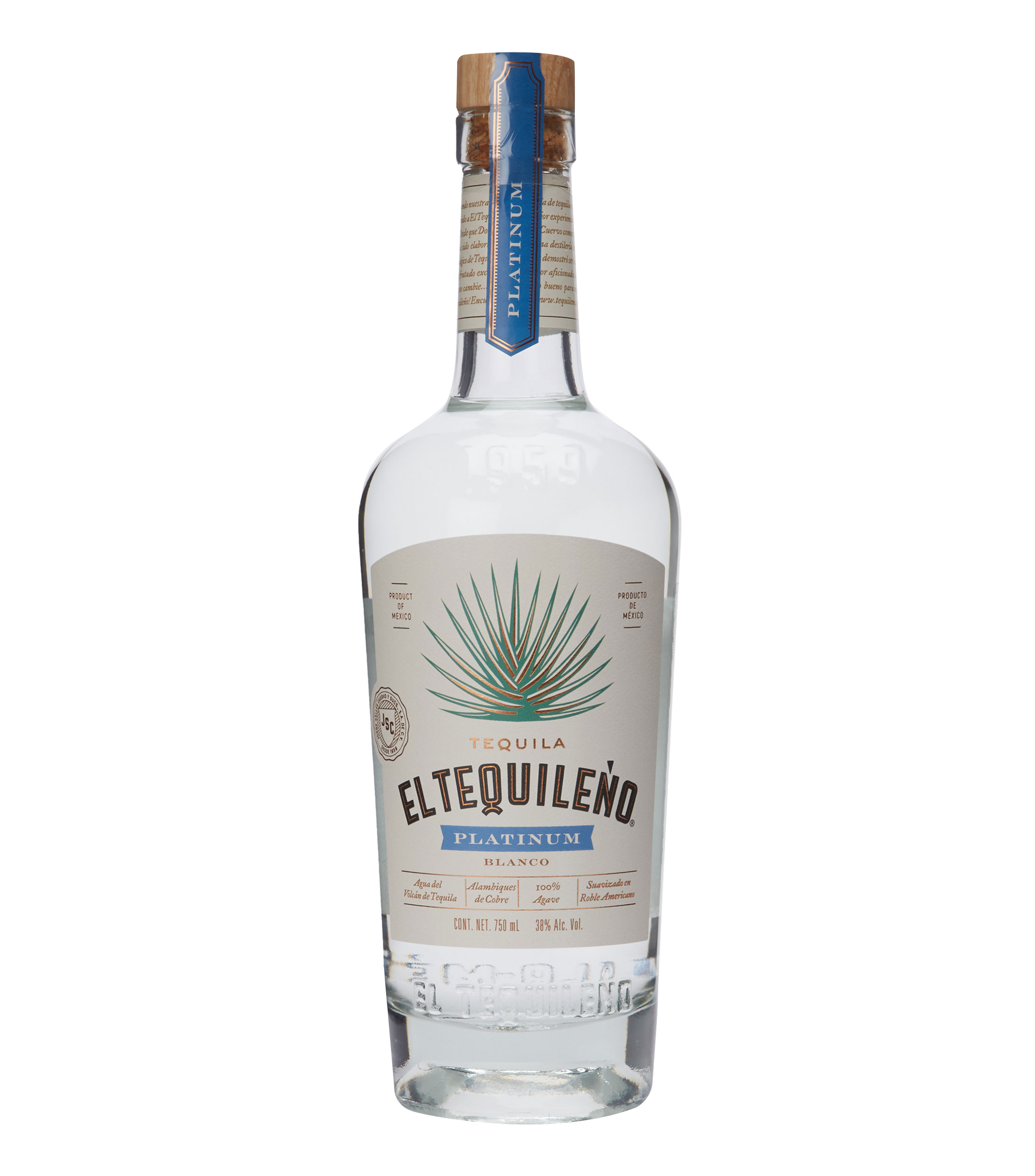 El Tequileño: Tequila blanco Platinum El Tequileño, 750 ml | El Palacio ...