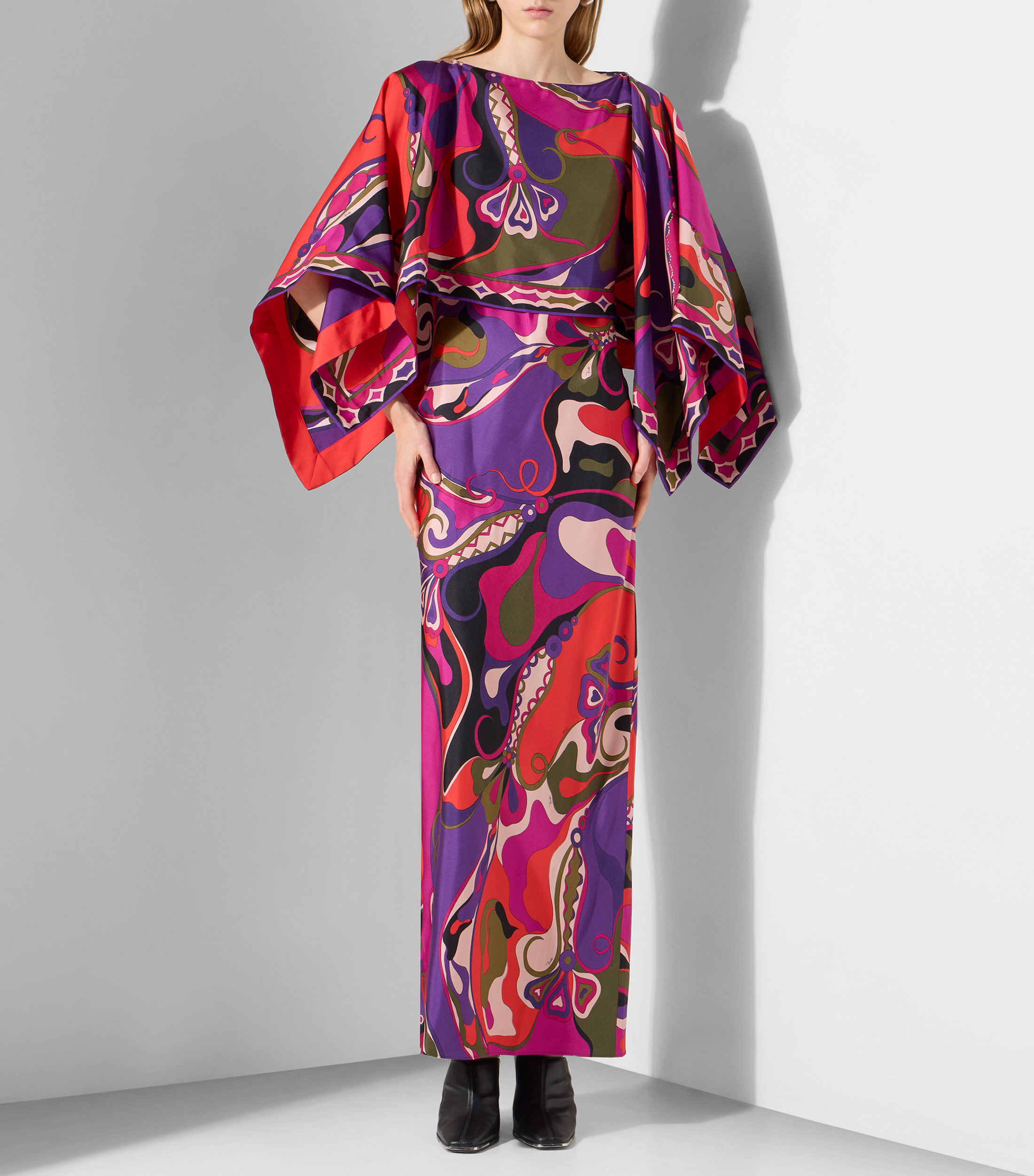 Vestido largo estampado Mujer