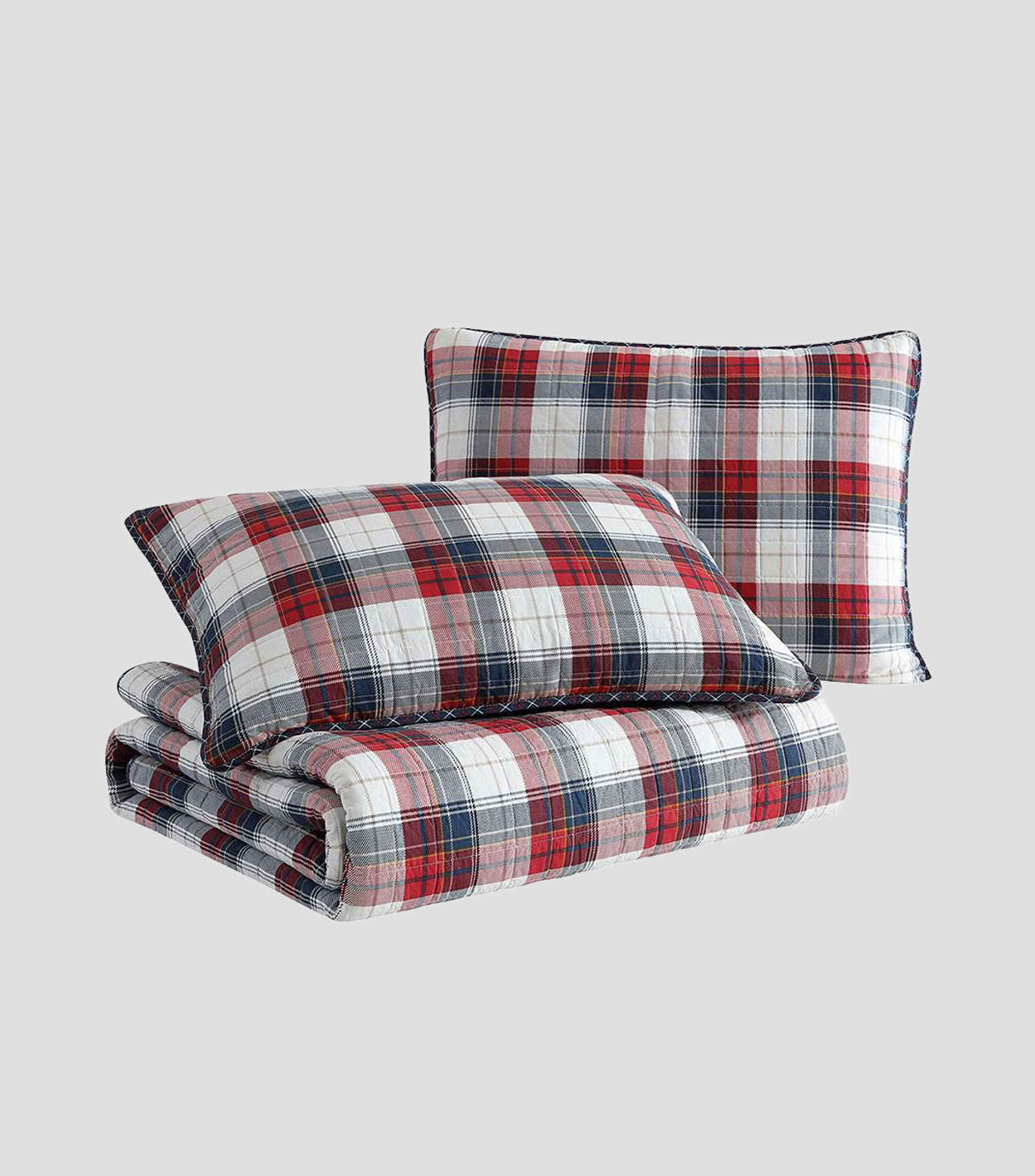 Juego de colcha king size en algodón Rosedale Rednavy