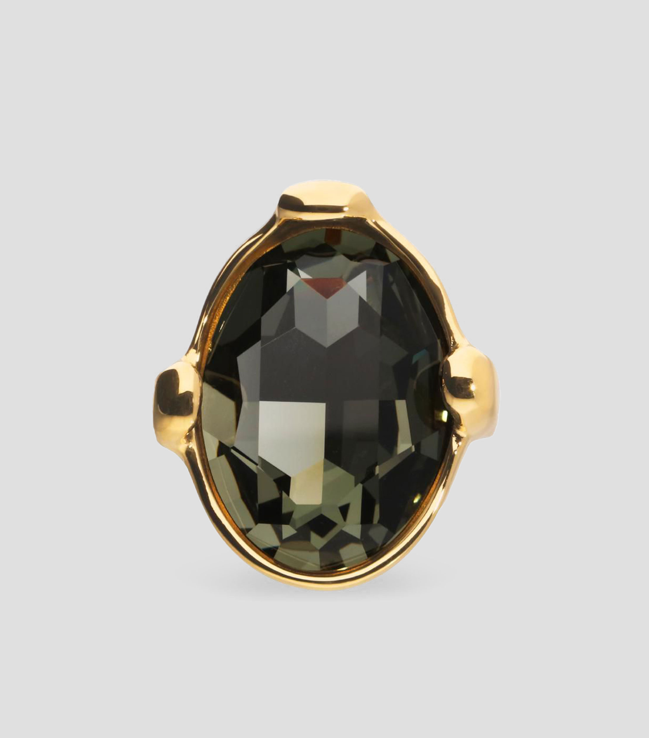 Anillo con cristal gris Mujer