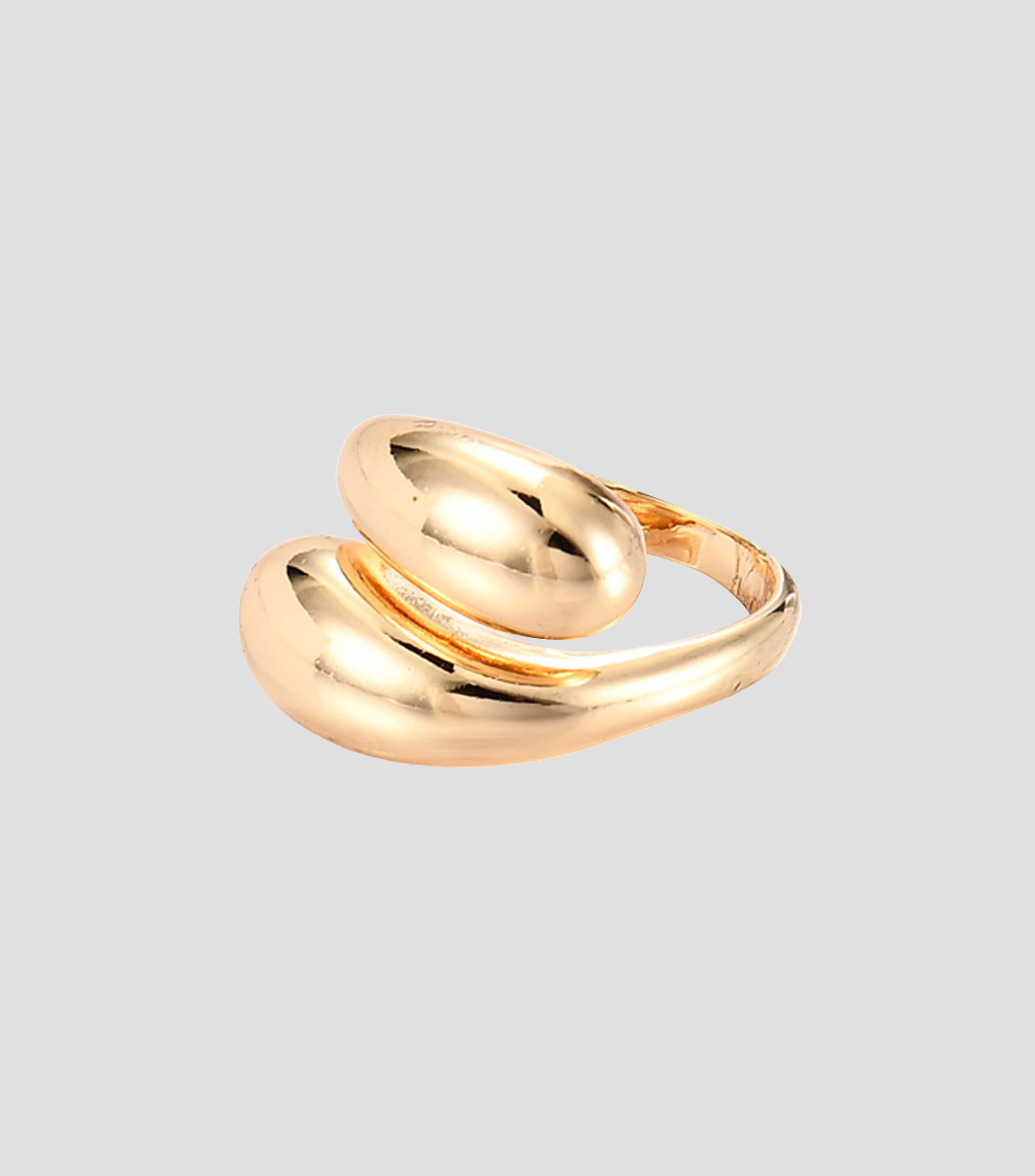 Anillo con diseño doble gota abierto Mujer