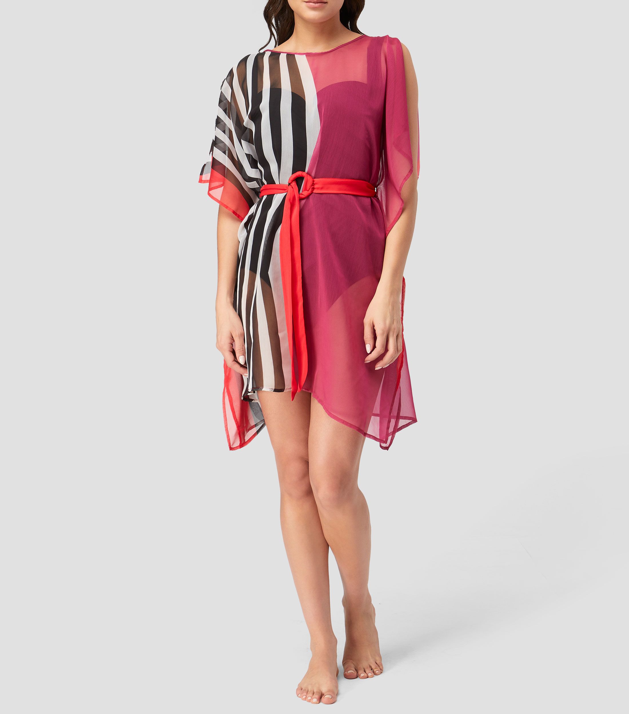 Kaftan con rayas sin mangas Mujer