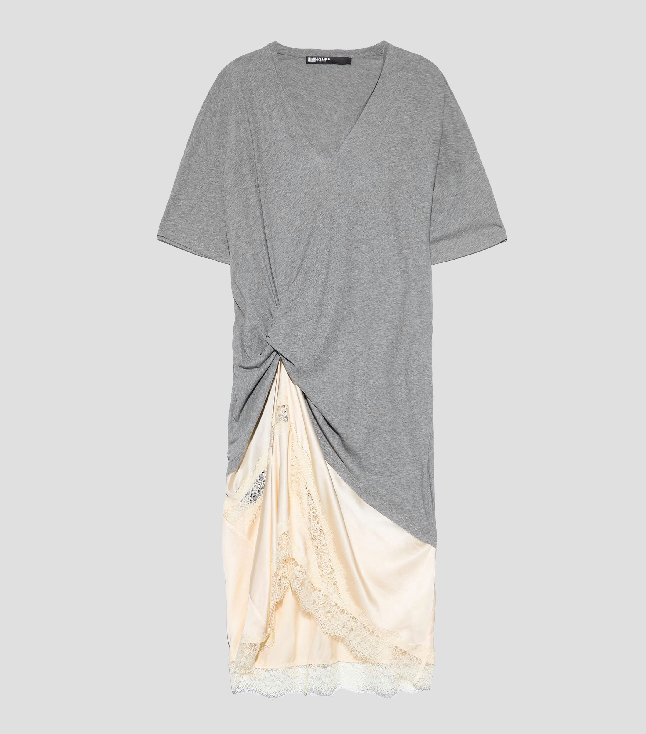 Vestido midi manga corta fantasía Mujer