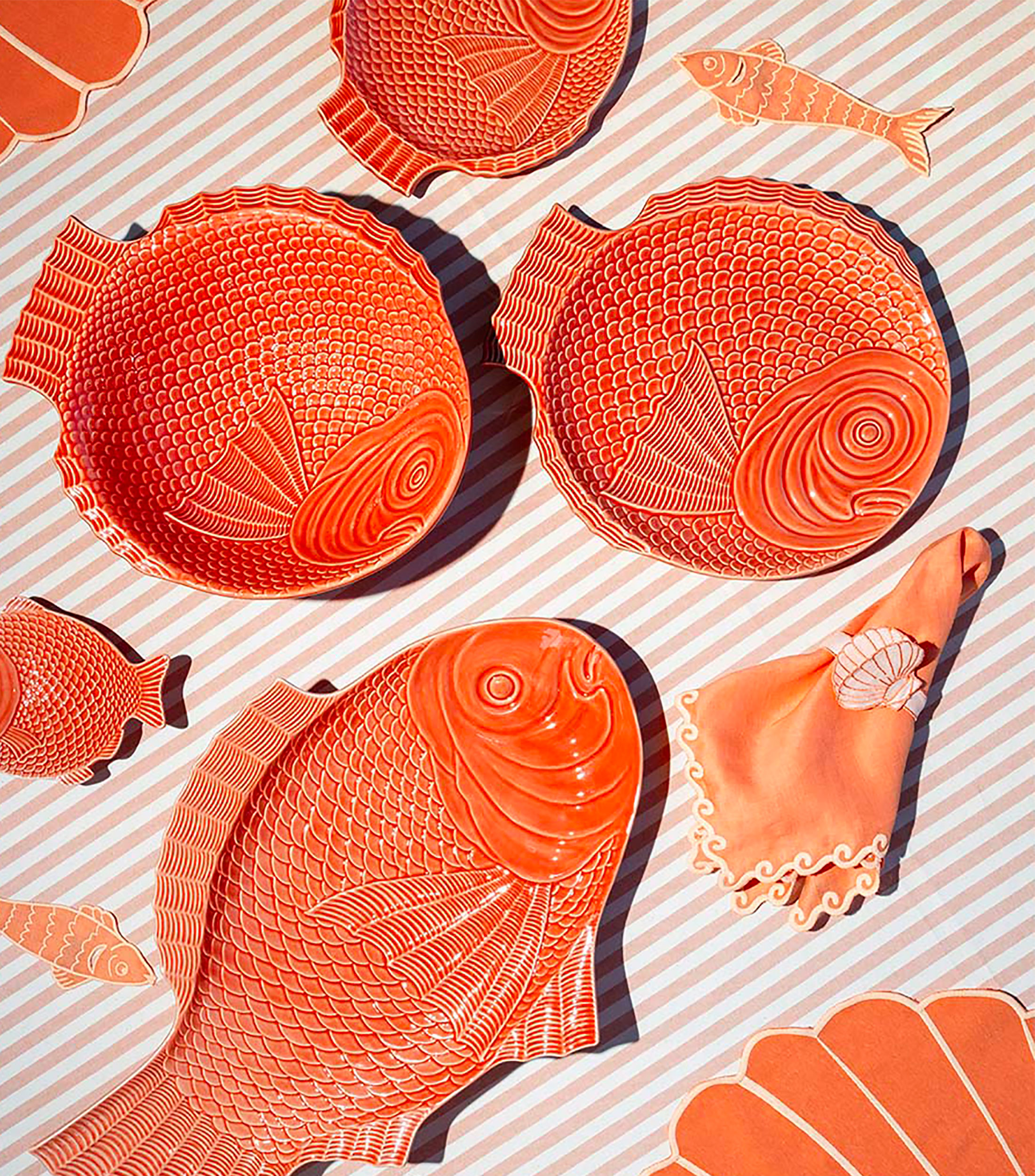 Set de 4 Platos para ensalada La Mar, Pez coral