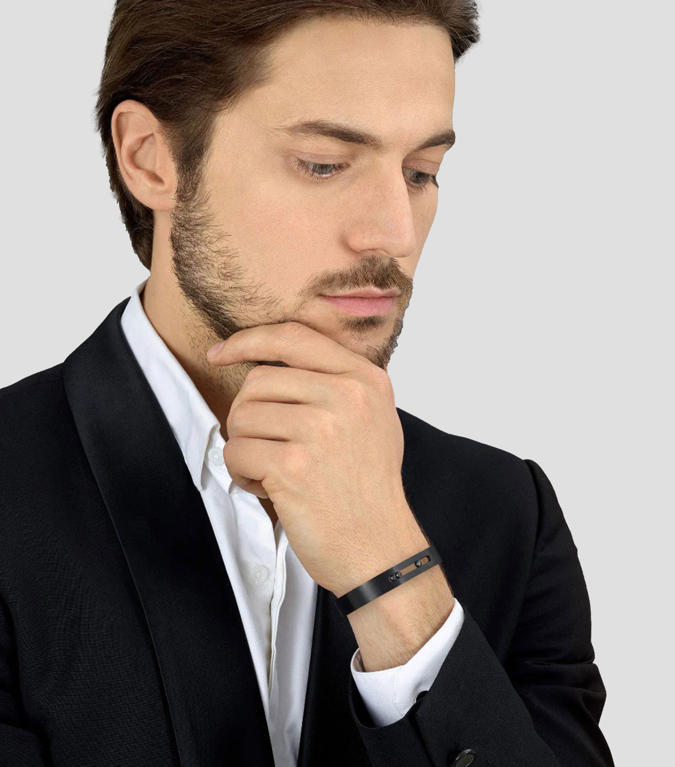 Brazalete con diamantes Move Titanium Hombre