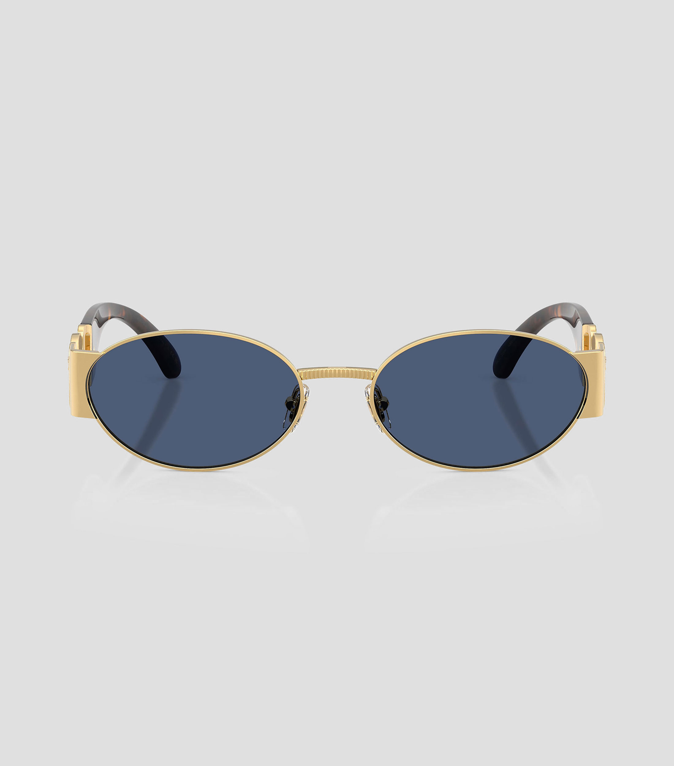 Lentes de sol ovalados dorados Hombre