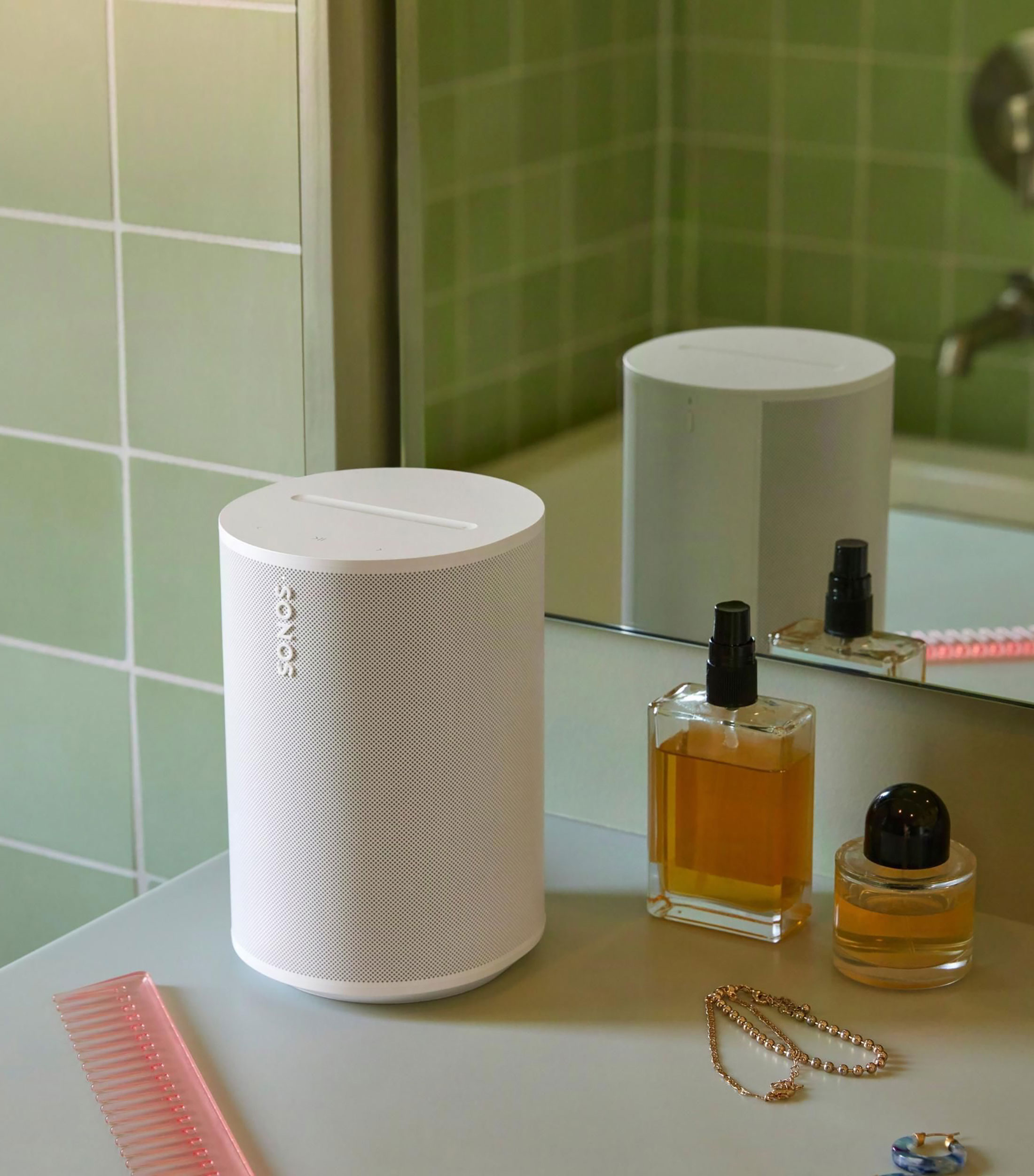 Sonos Era 100 SL Bocina Inalámbrica con intenso Sonido Estéreo y Graves Profundos, Blanca
