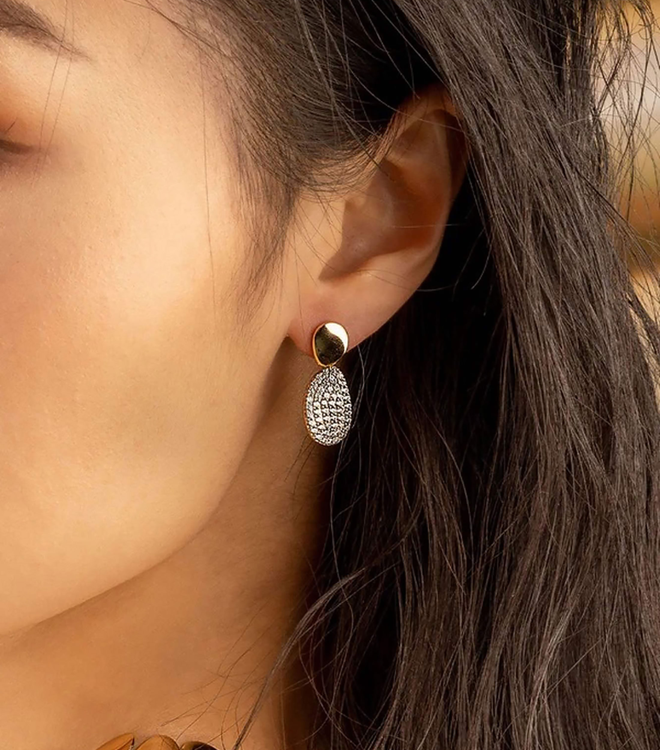 Aretes con zirconia cúbica blanca Mujer