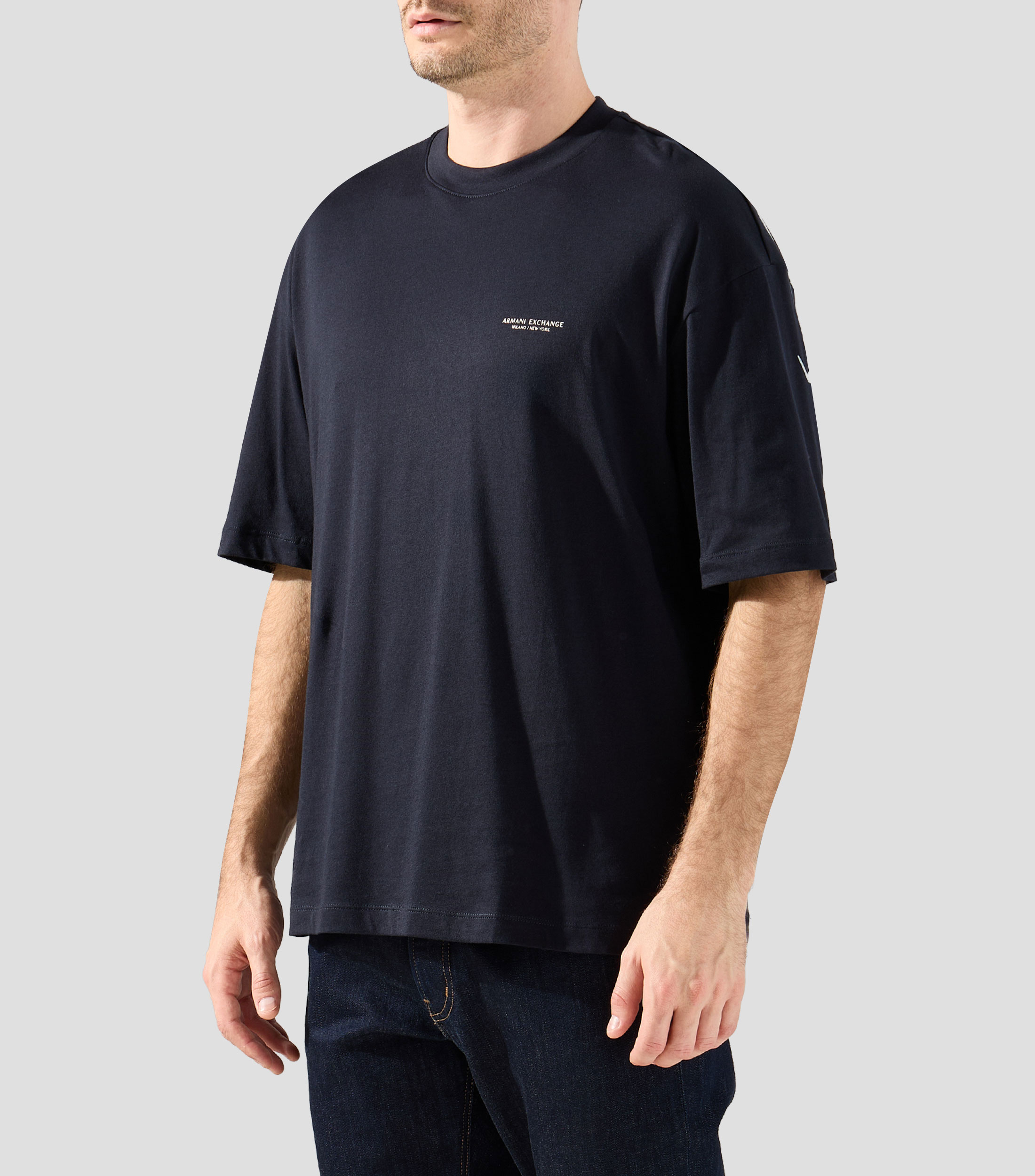 Playera cuello redondo manga corta con estampado Hombre
