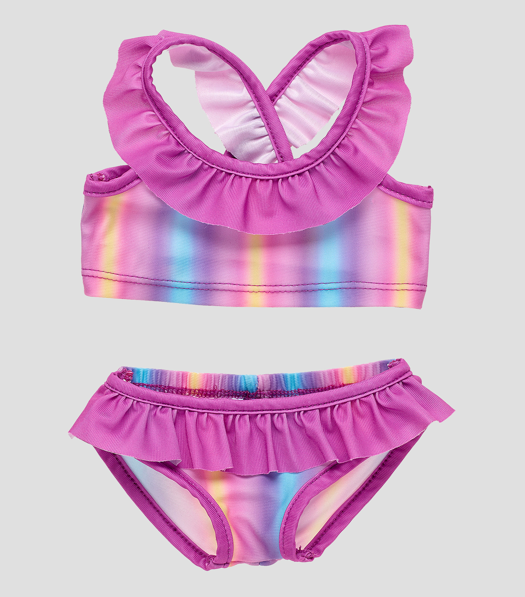 Traje de baño arcoíris para peluche