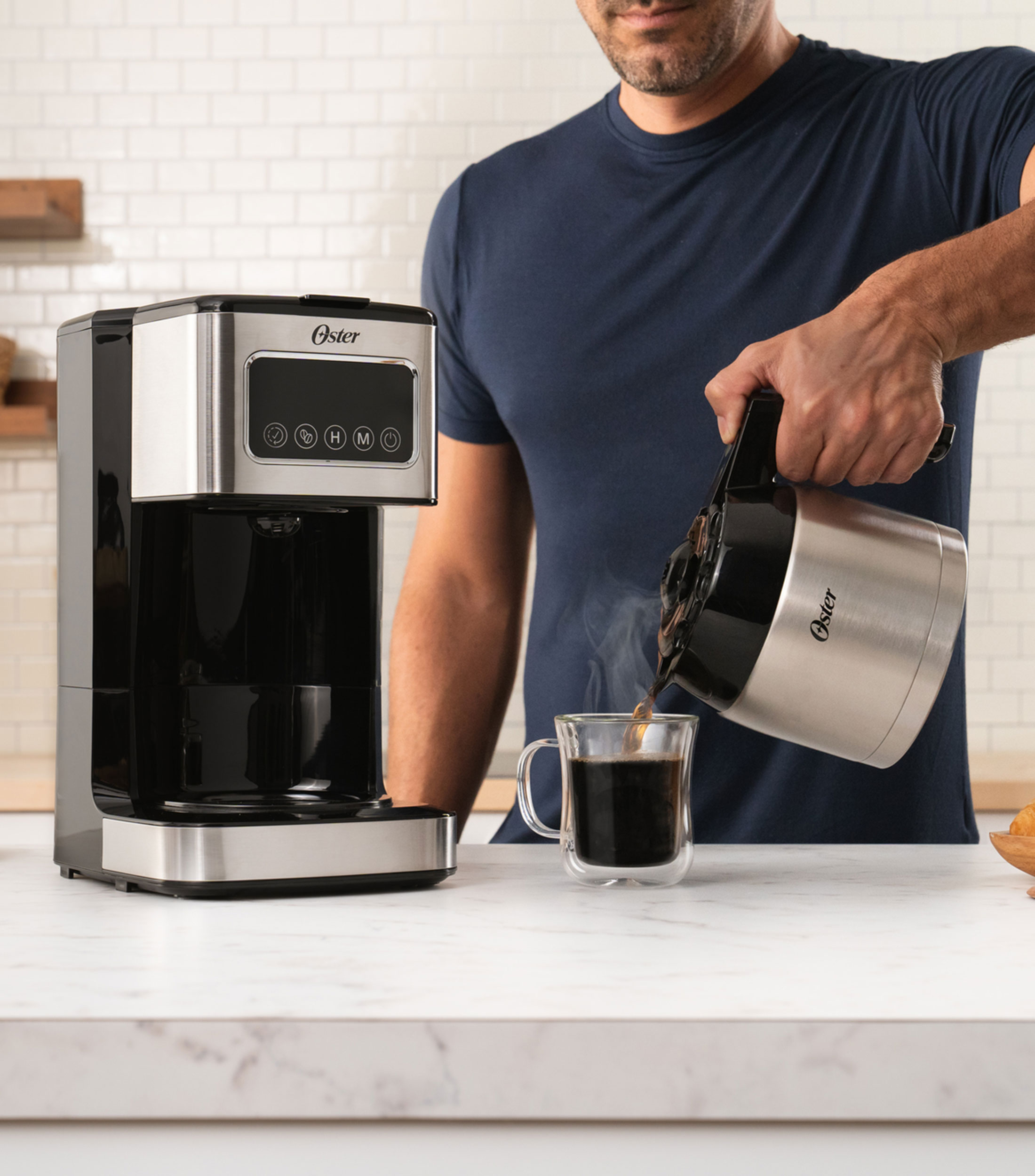 Cafetera de goteo Panel Touch para 8 Tazas, Acero