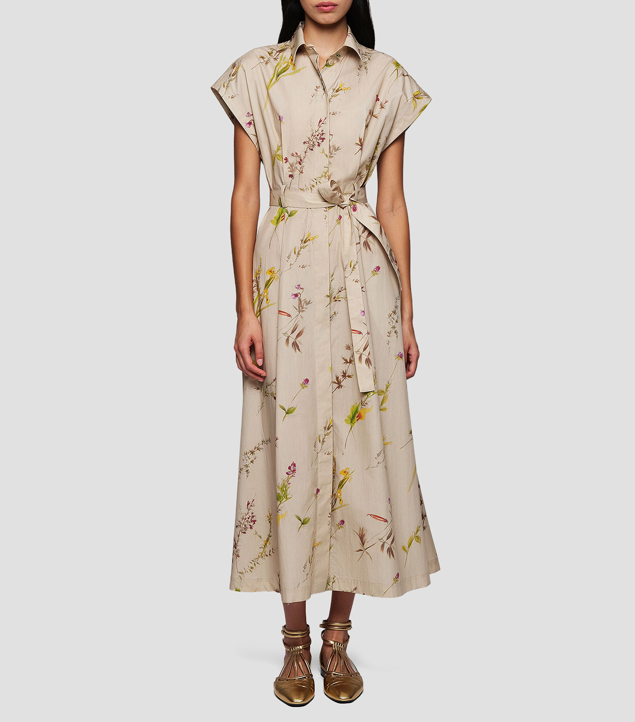 Vestido midi estampado Mujer