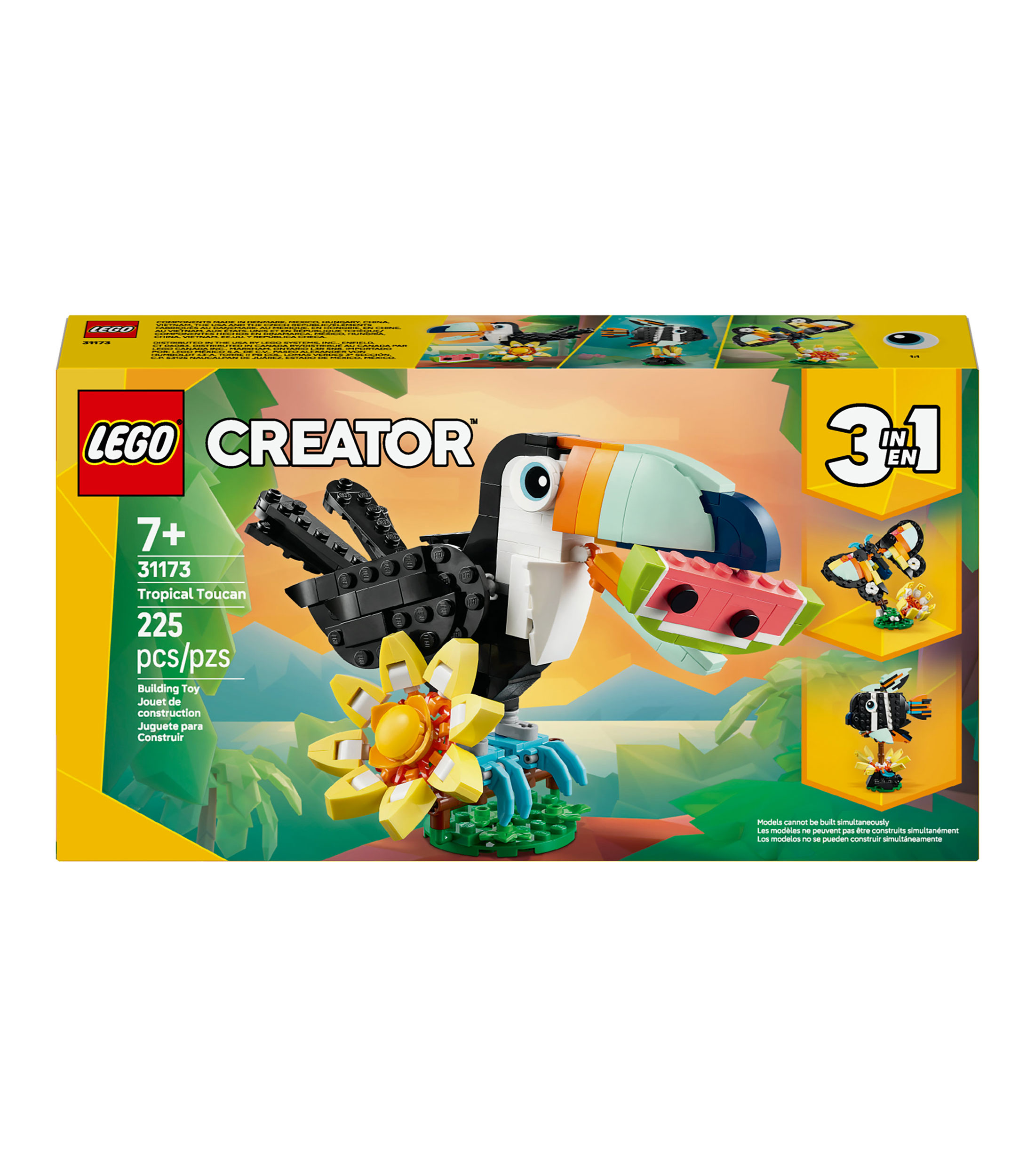 Lego Creator 3en1 Fauna Salvaje Tucán Tropical Juguete 31173