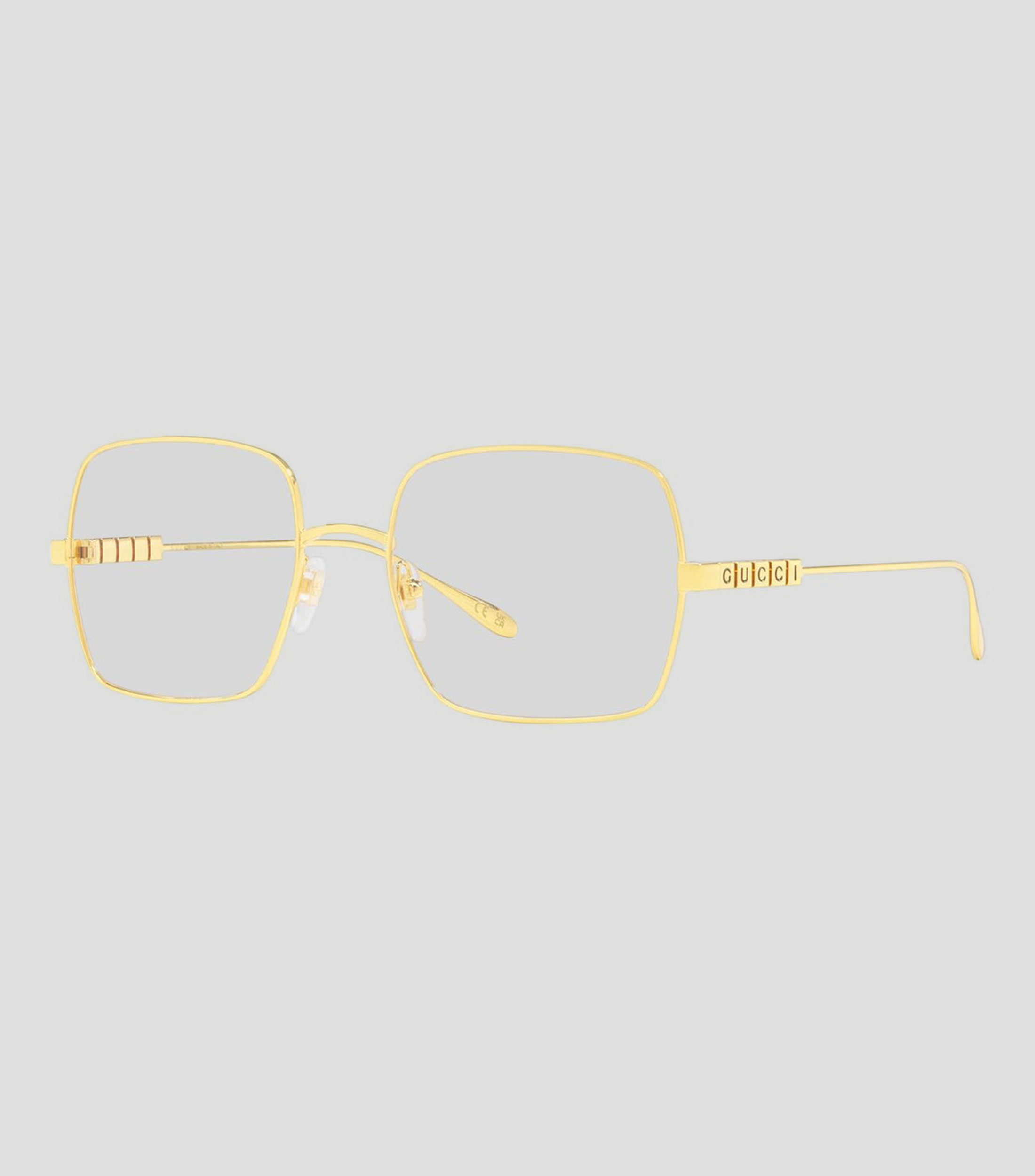 Lentes oftálmicos cuadrados dorados Mujer