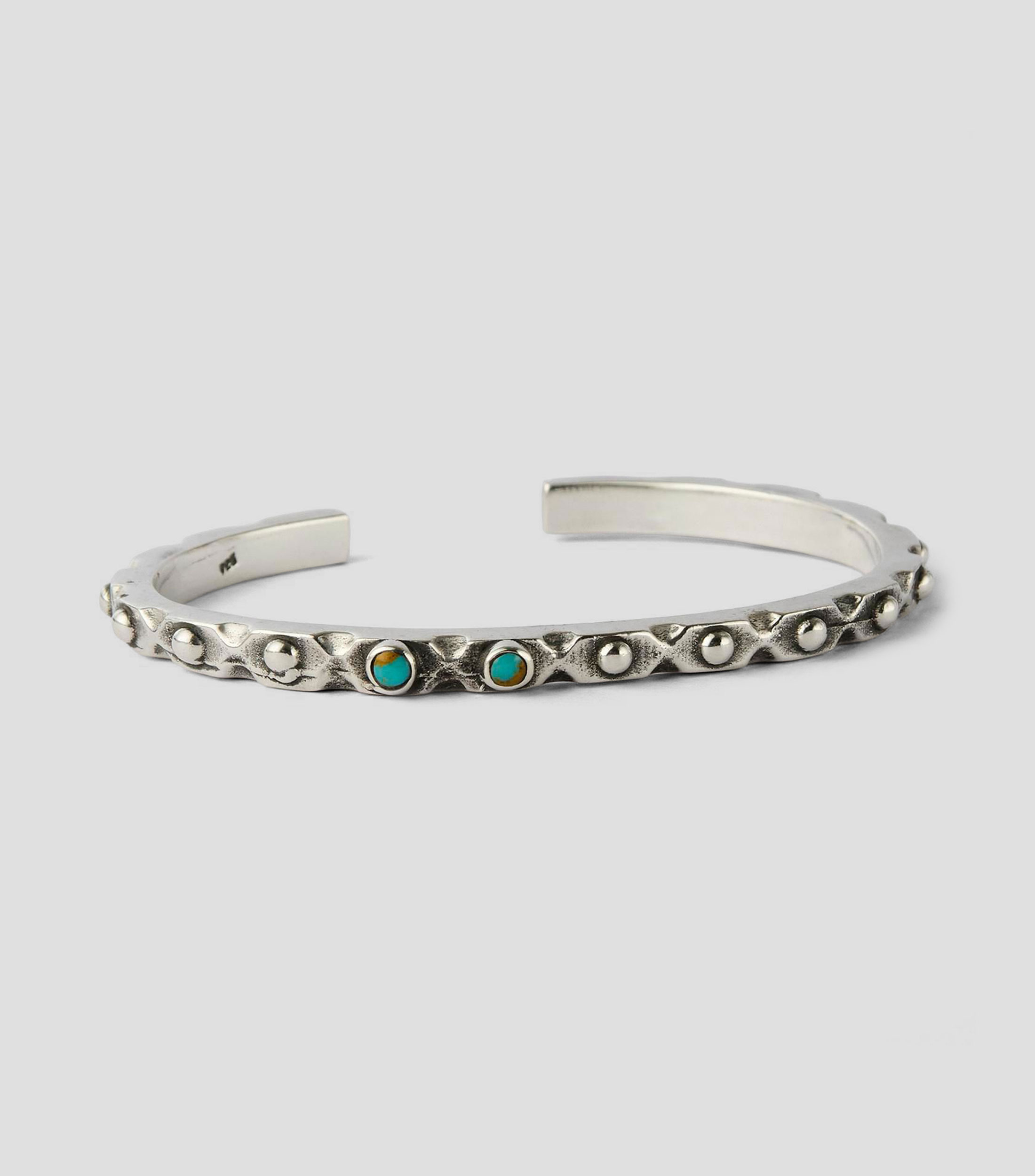 Brazalete en plata .925 con turquesa Unisex