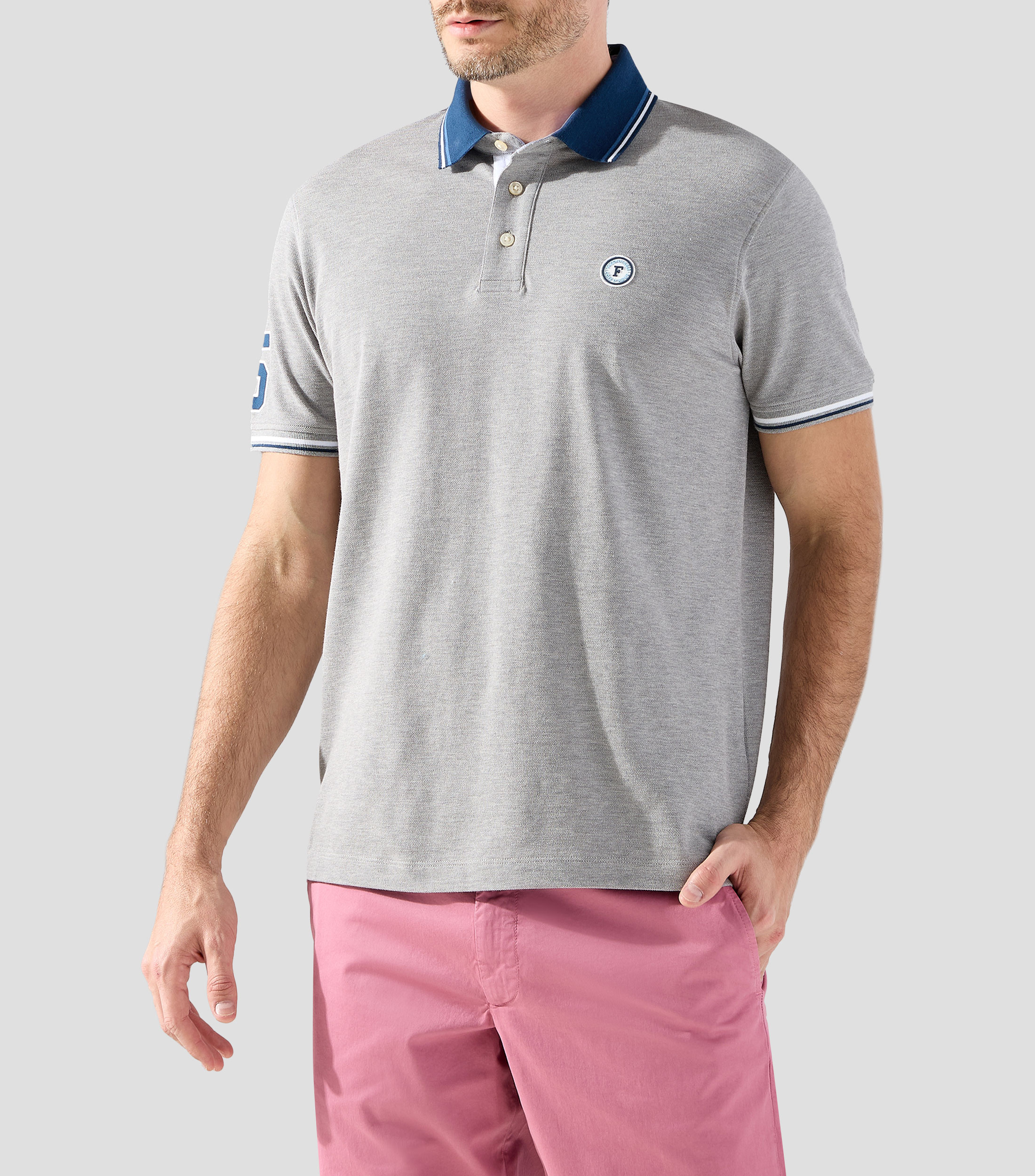 Playera polo manga corta sólida Hombre
