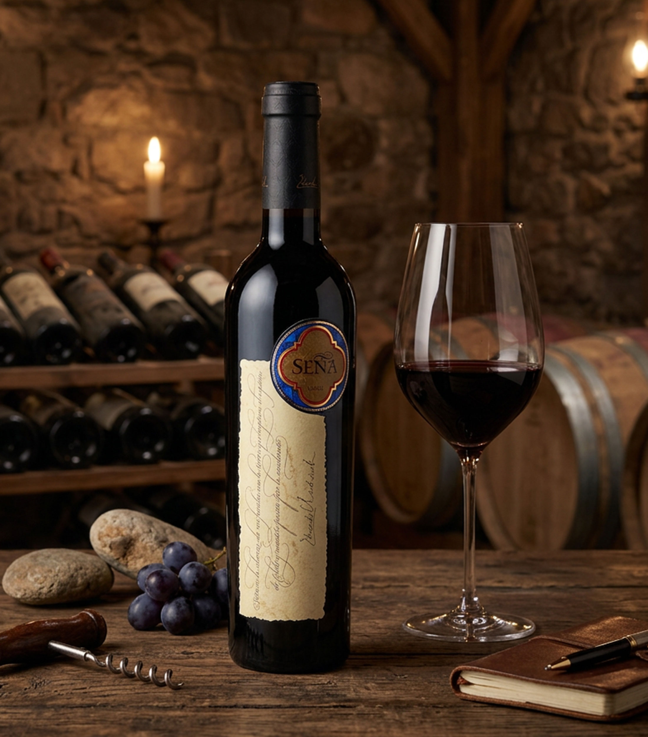 Vino tinto ensamble Seña Blend, Chile, 375 ml