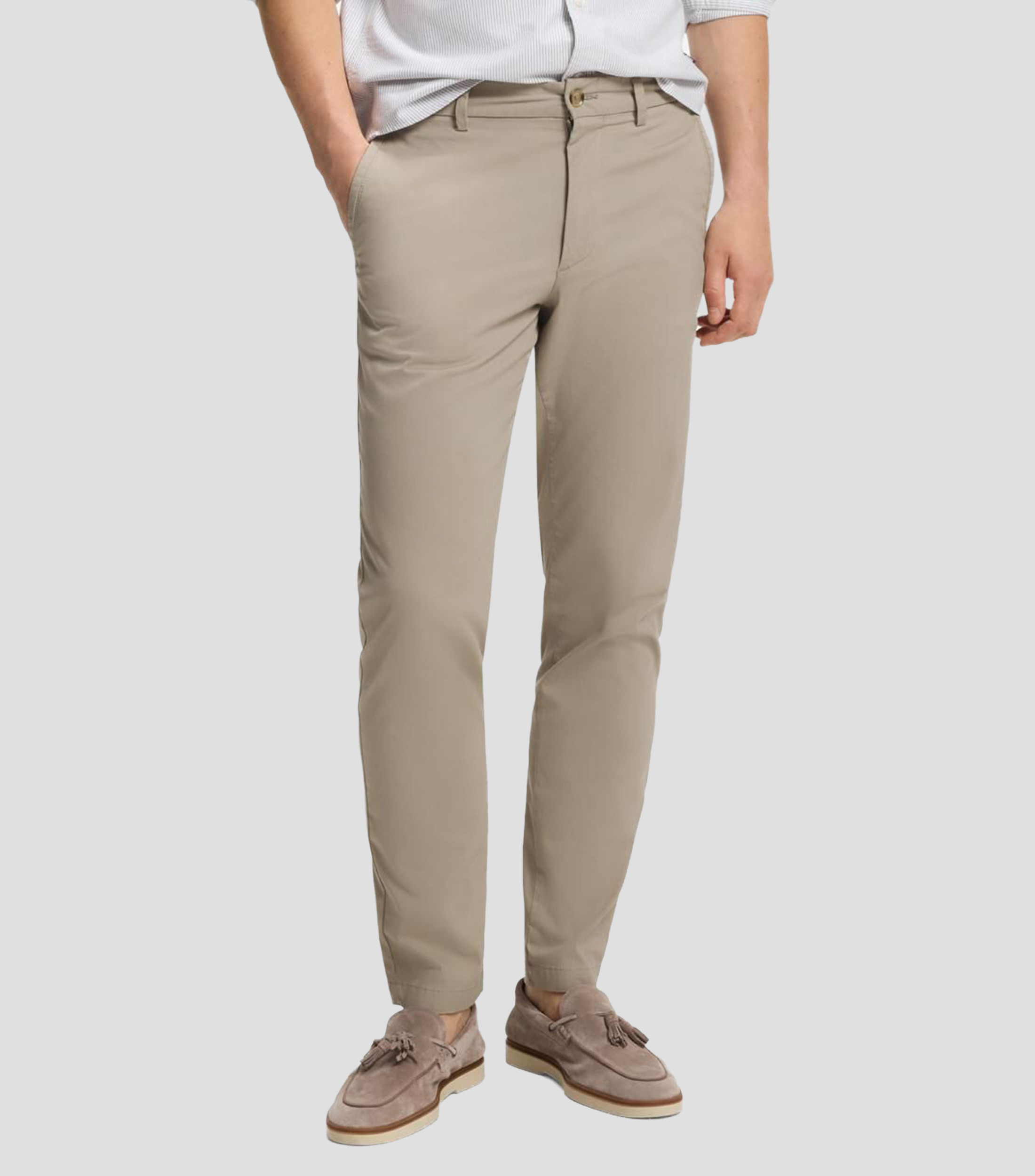 Pantalón slim en dobby de algodón elástico Hombre