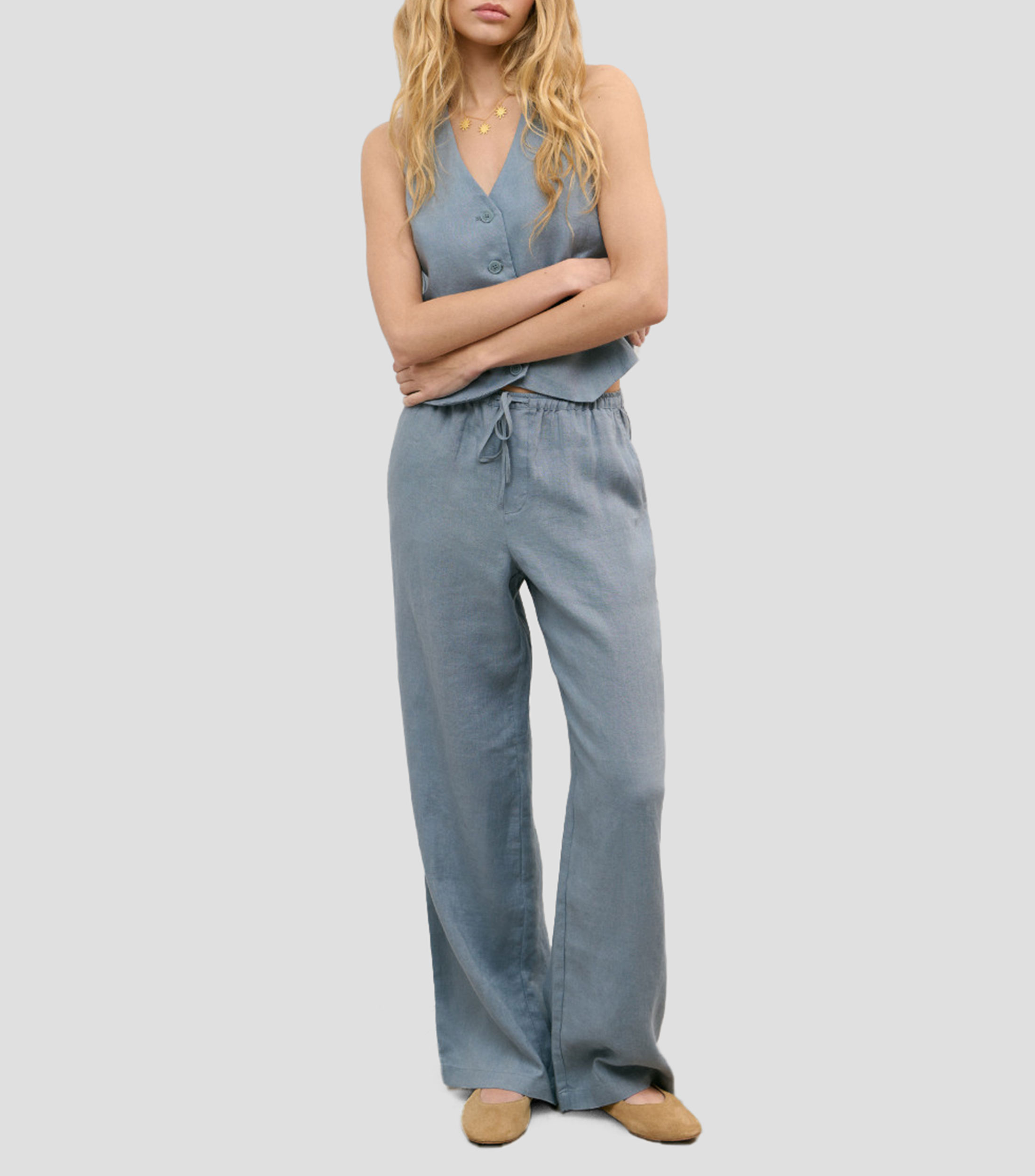 Pantalon de lino Mujer
