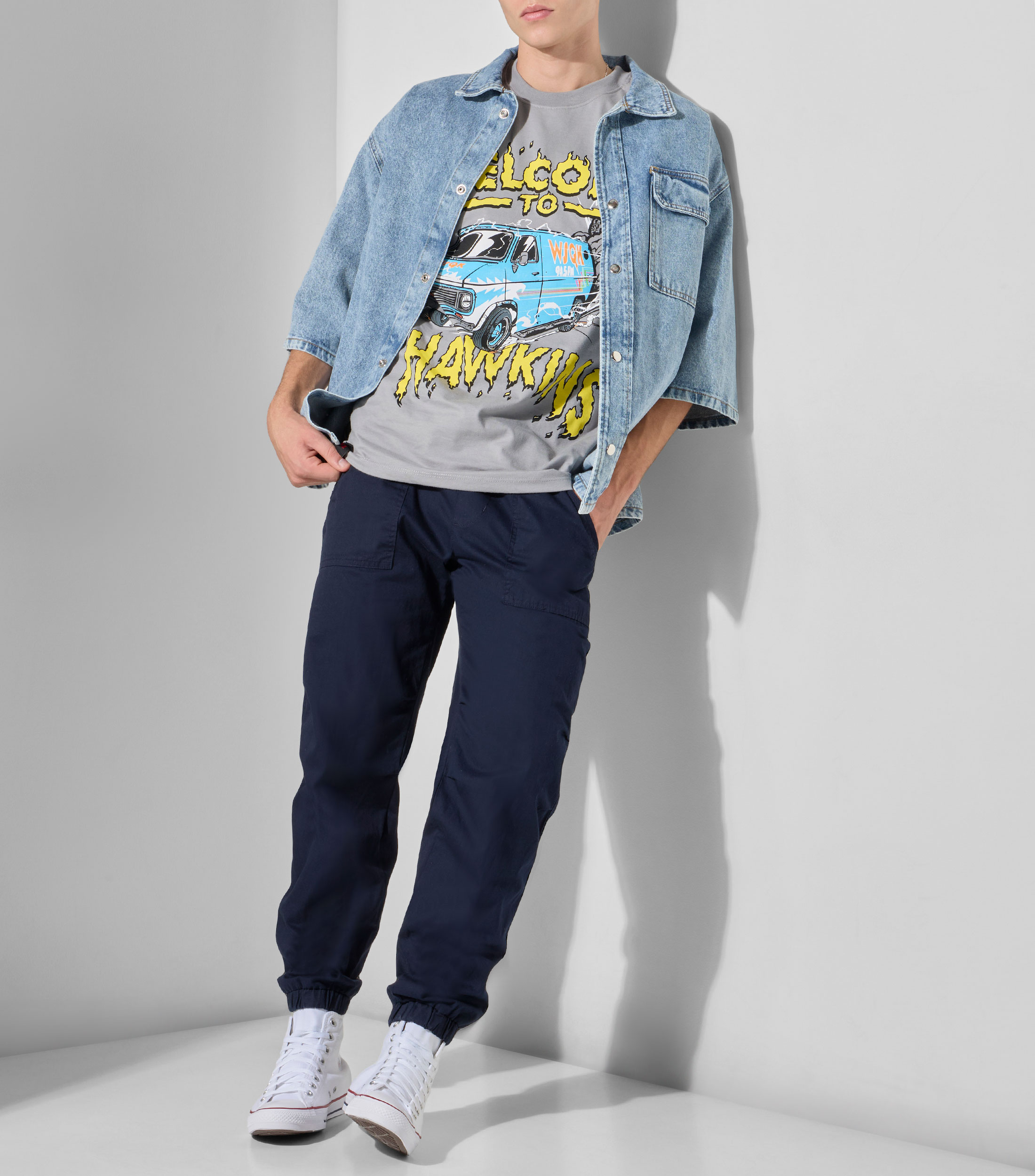 Playera cuello redondo manga corta Stranger Things Hombre
