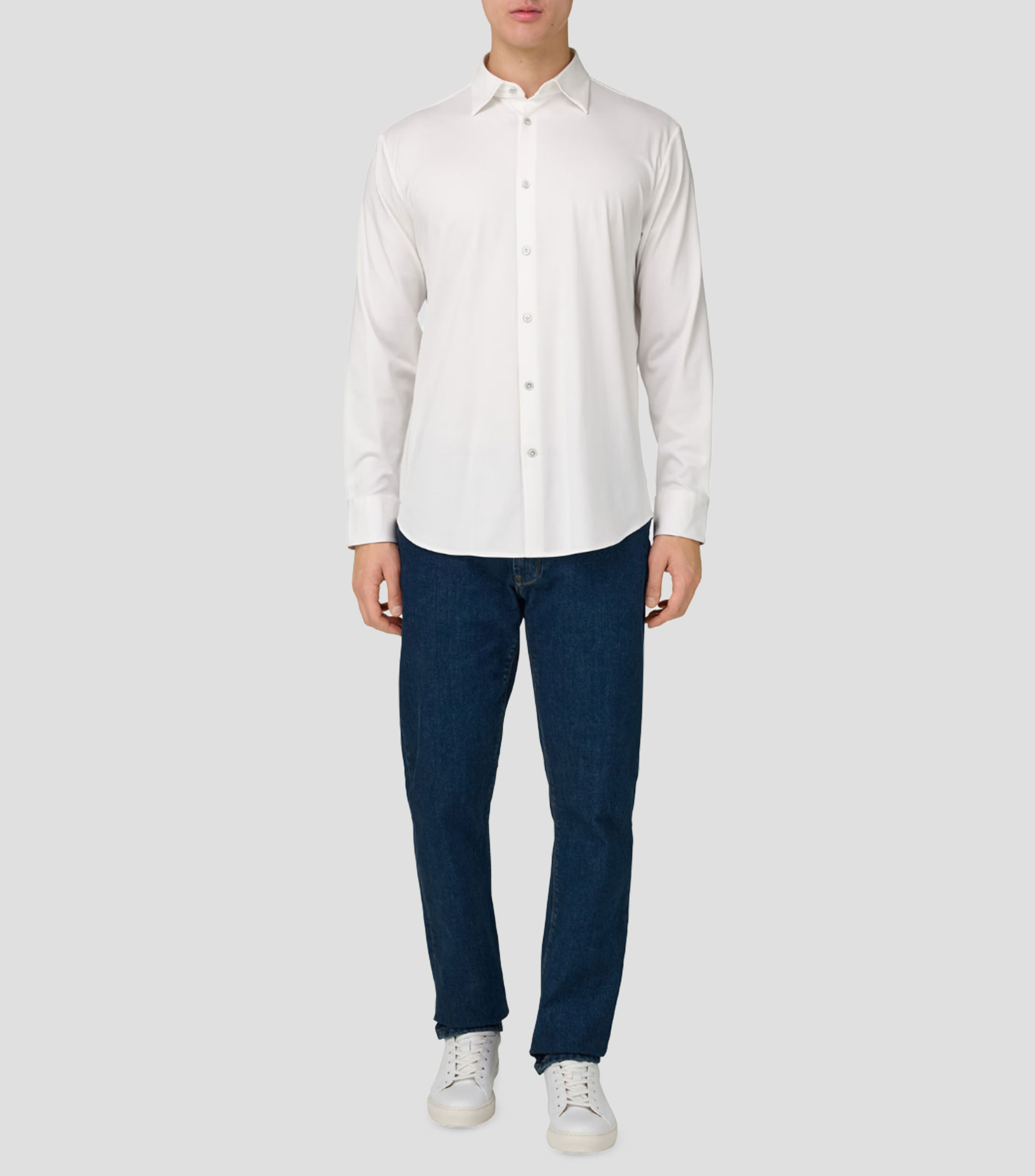 Camisa de vestir lisa manga larga Hombre