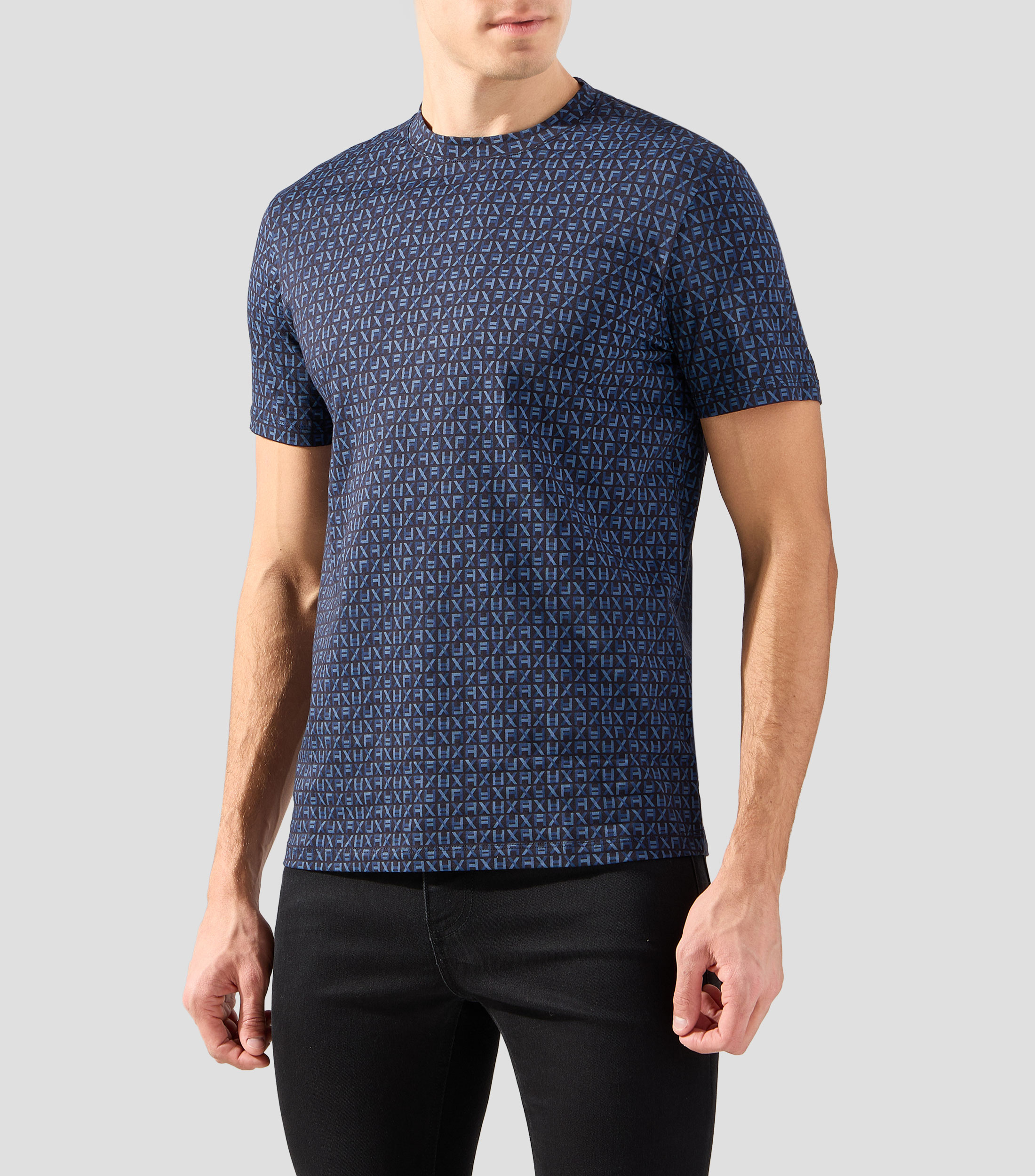 Playera cuello redondo manga corta estampada Hombre