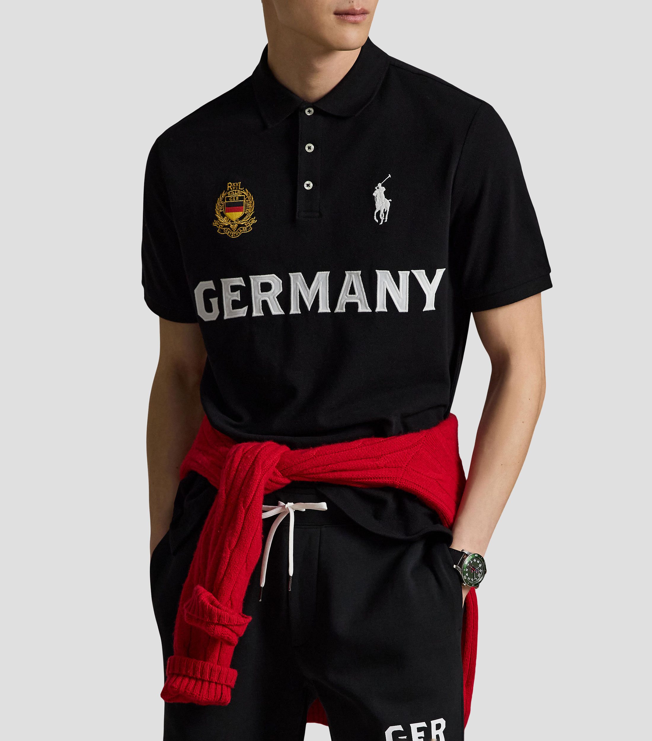 Playera polo manga corta sólida Hombre