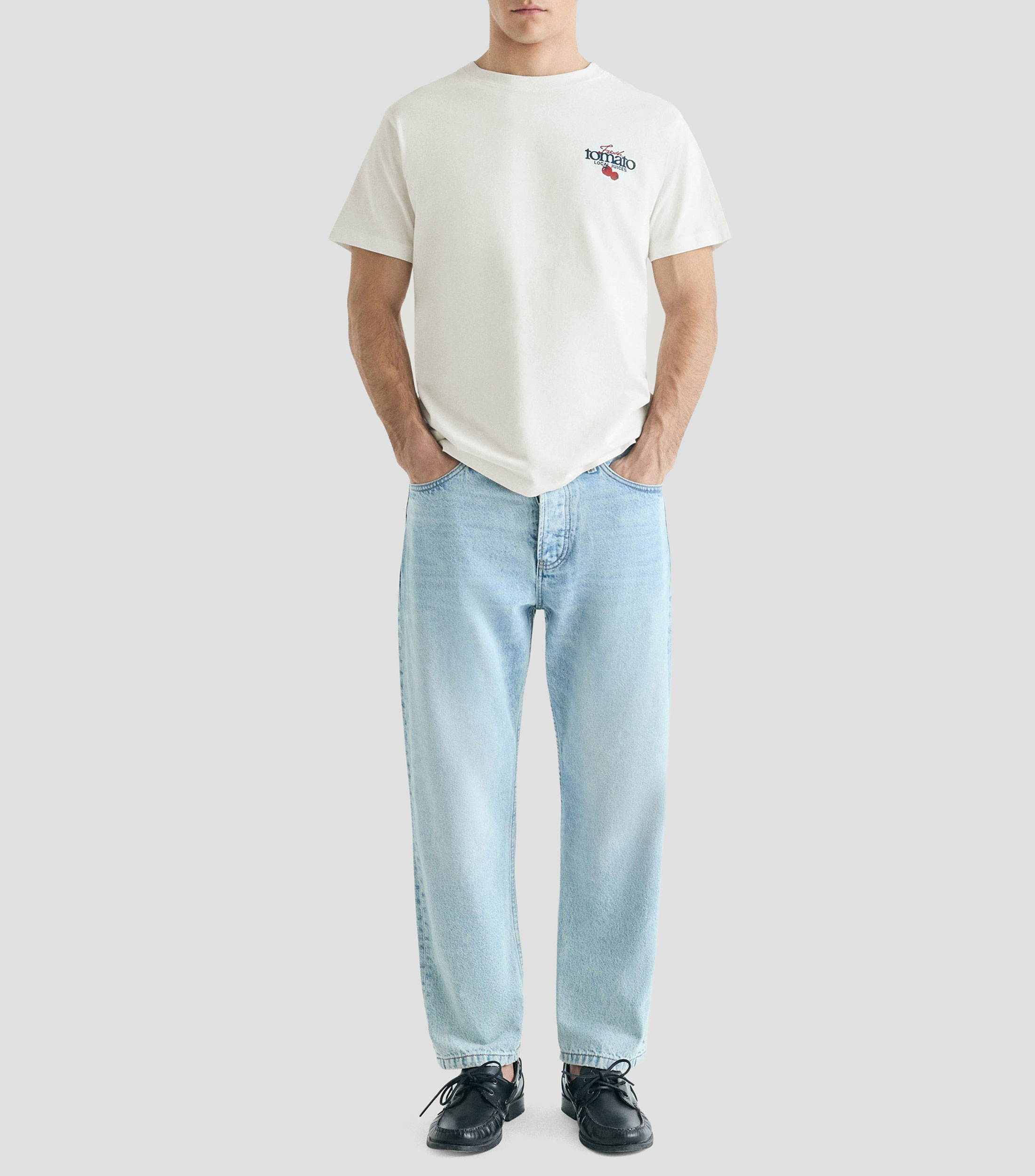 Playera cuello redondo manga corta estampada Hombre