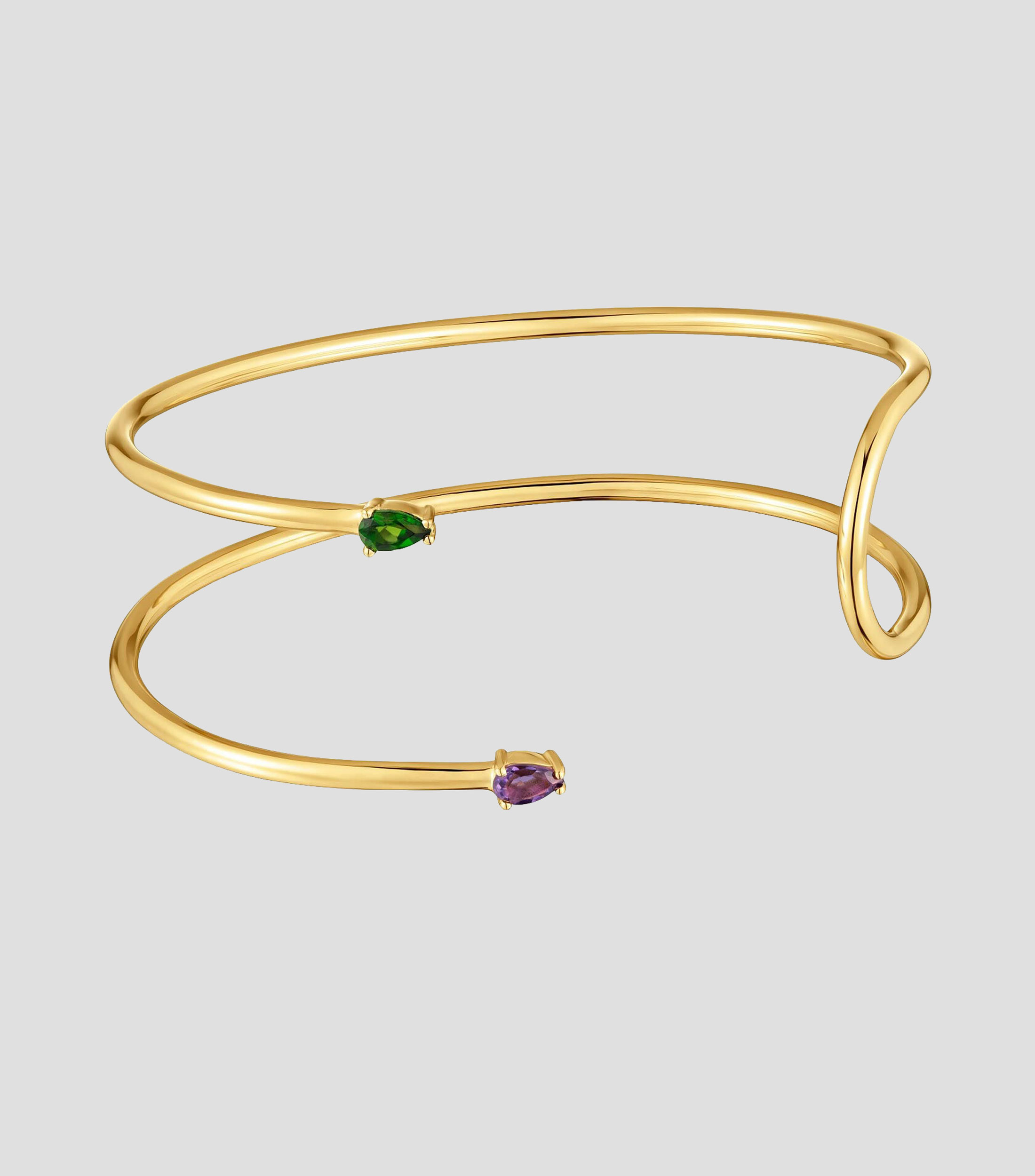 Brazalete en Plata Lio con gemas Mujer