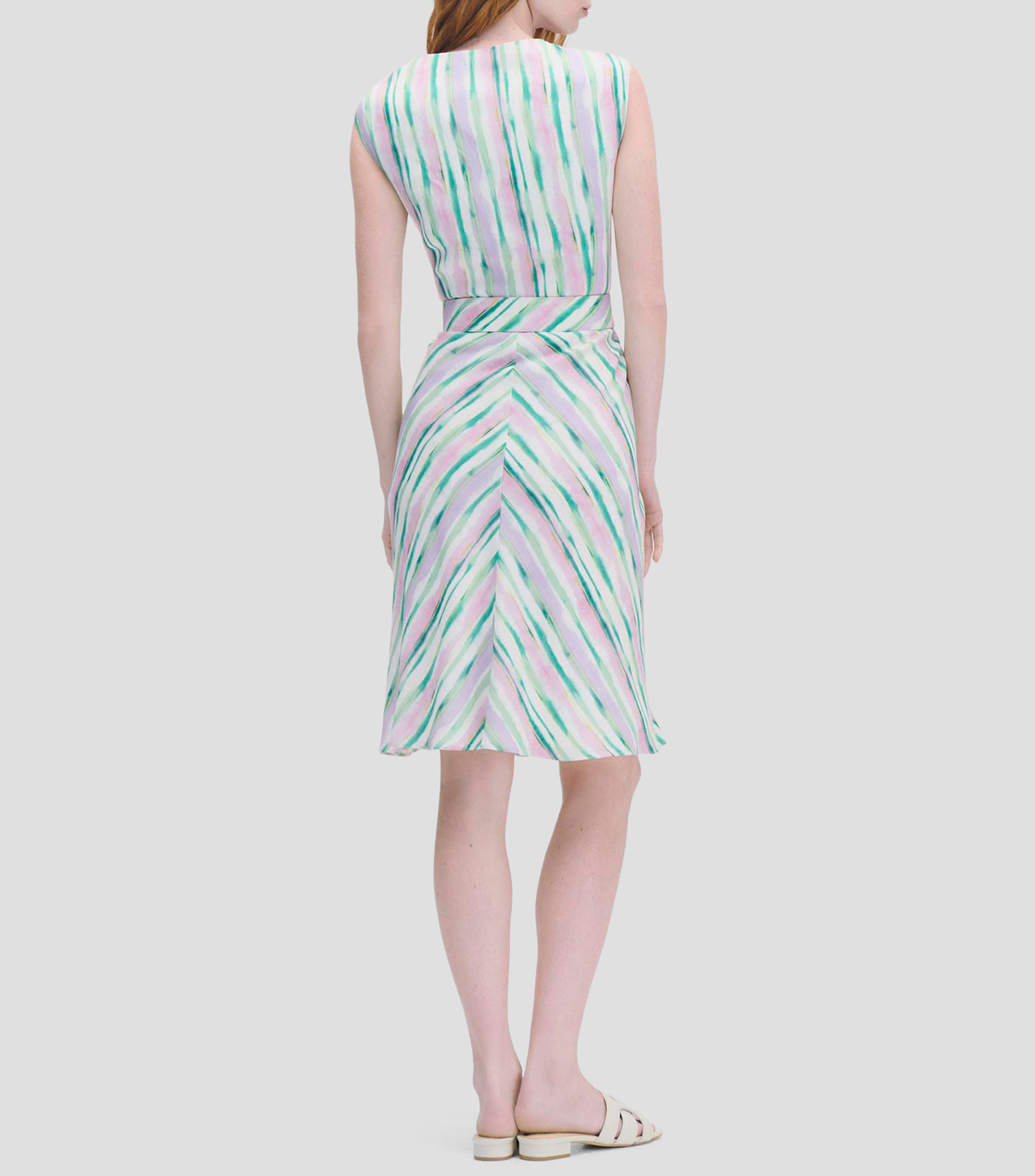 Vestido fit and flare envolvente fijo estampado Tie Dye Mujer