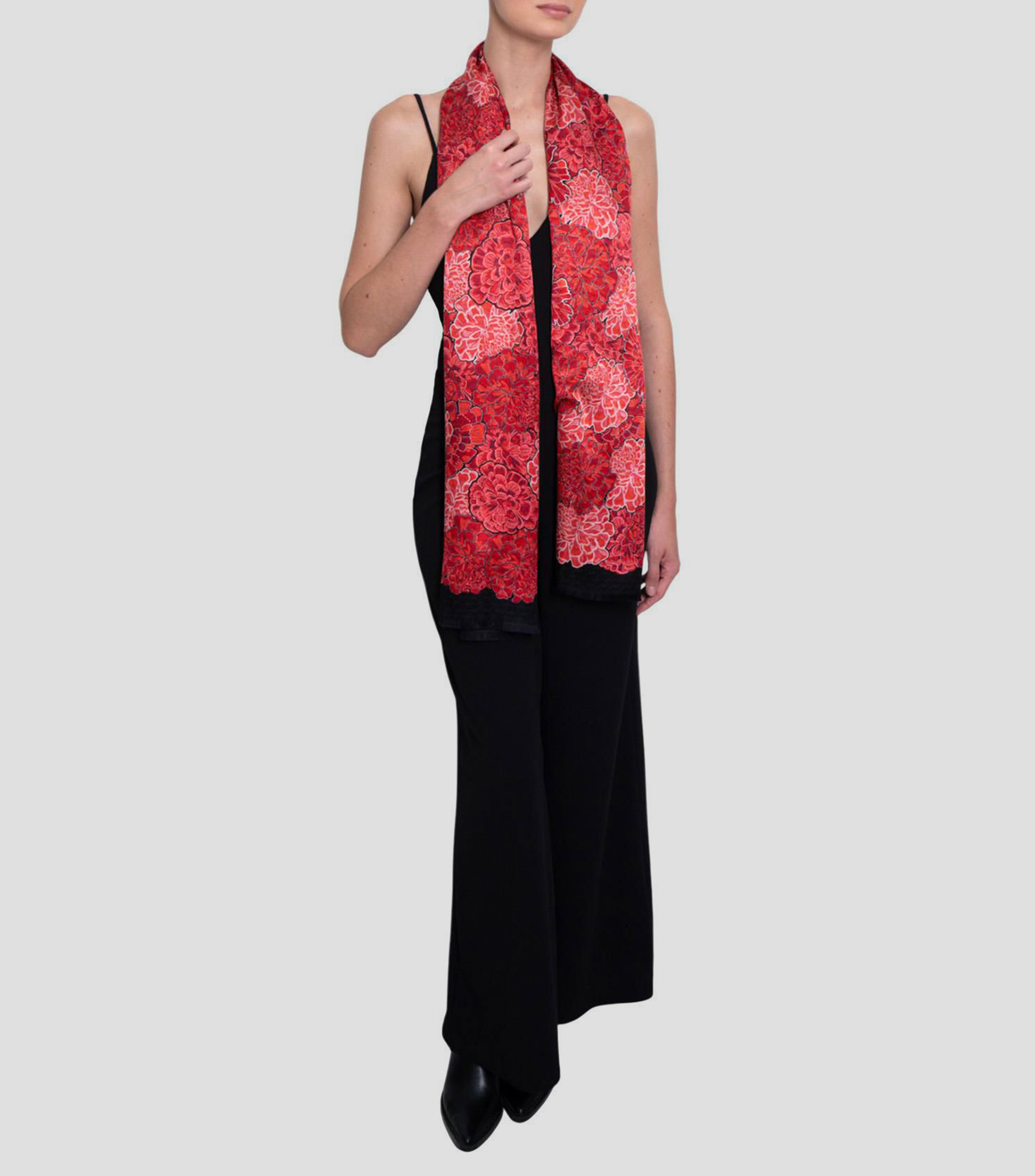 Chalina roja estampada Mujer
