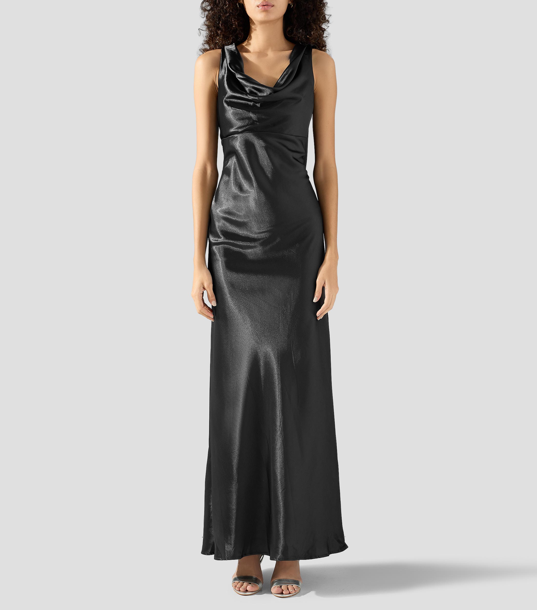 Vestido de fiesta largo liso Mujer