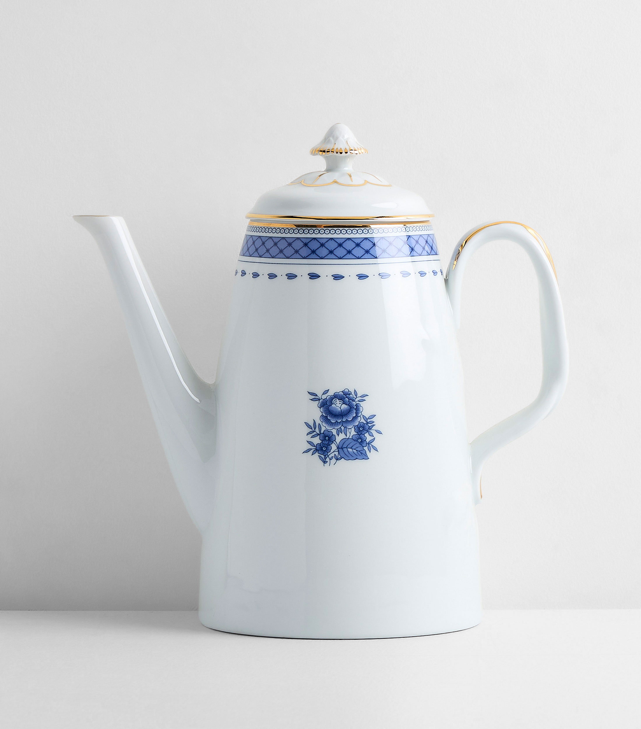 Cafetera Cozinha Velha blanco con azul