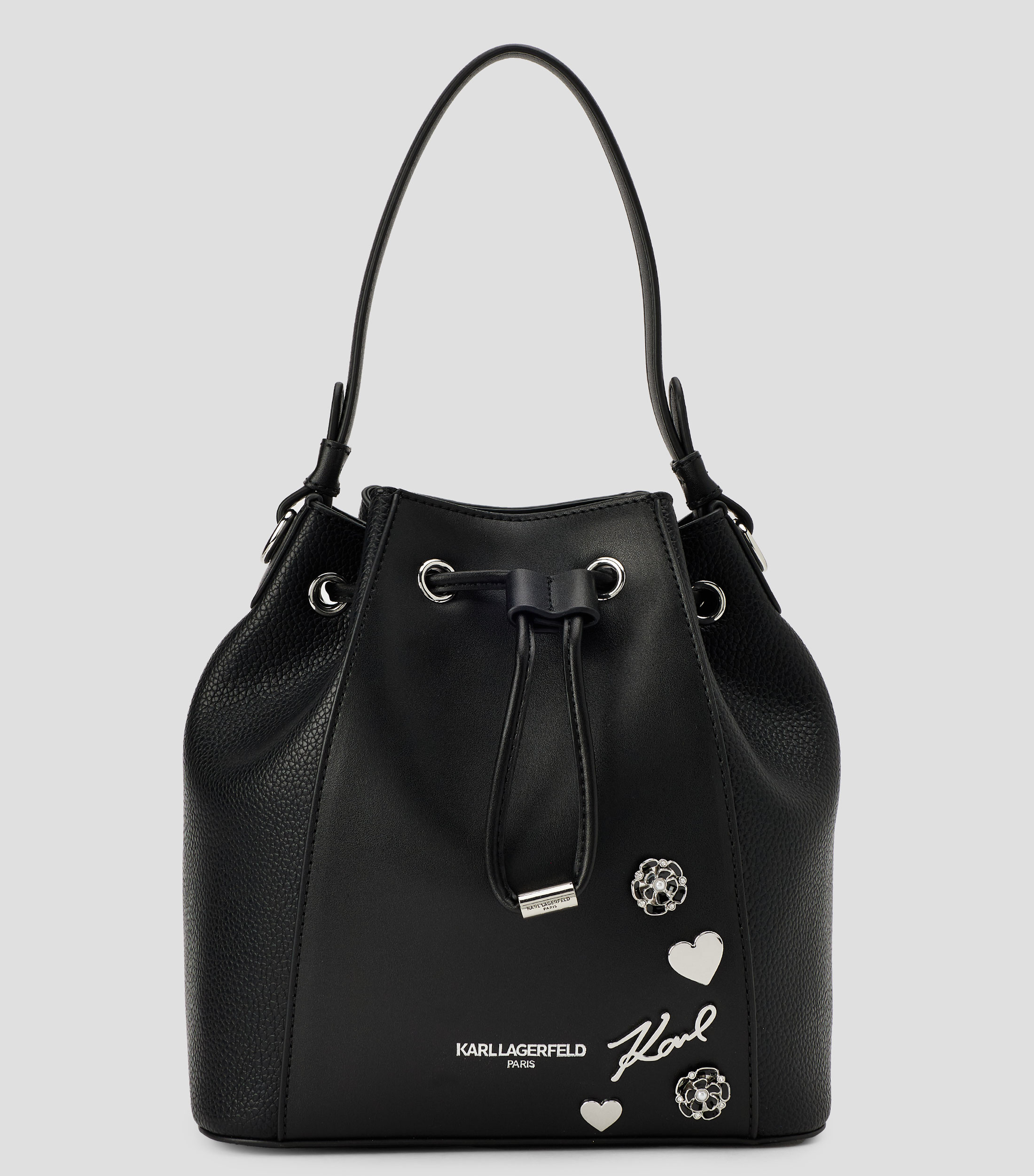 Bolsa bucket negra Adele lisa Mujer
