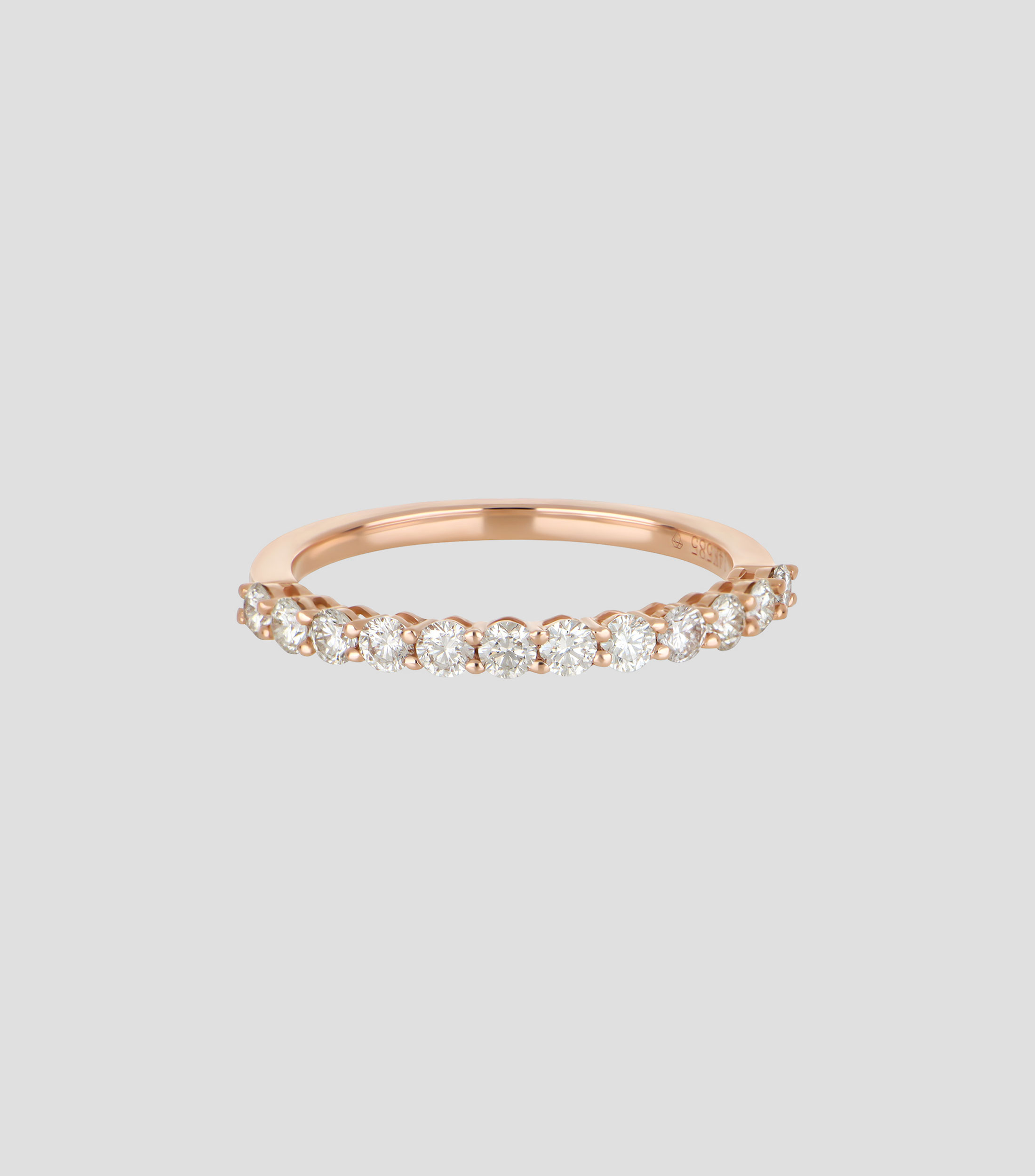 Anillo en Oro rosa de 14 Kilates con diamantes Mujer