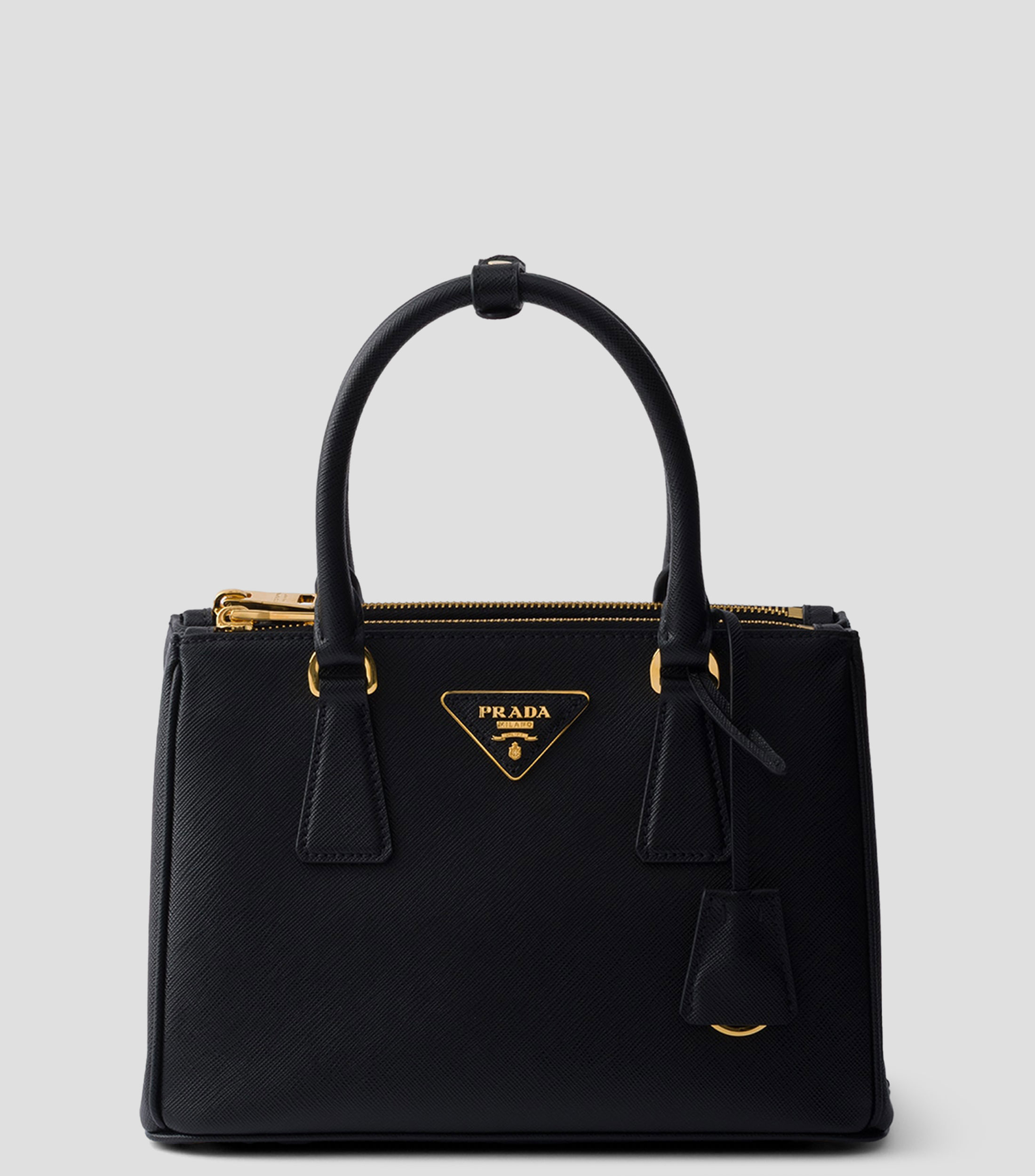 Bolsa Satchel Negra en Piel Galleria, Mujer