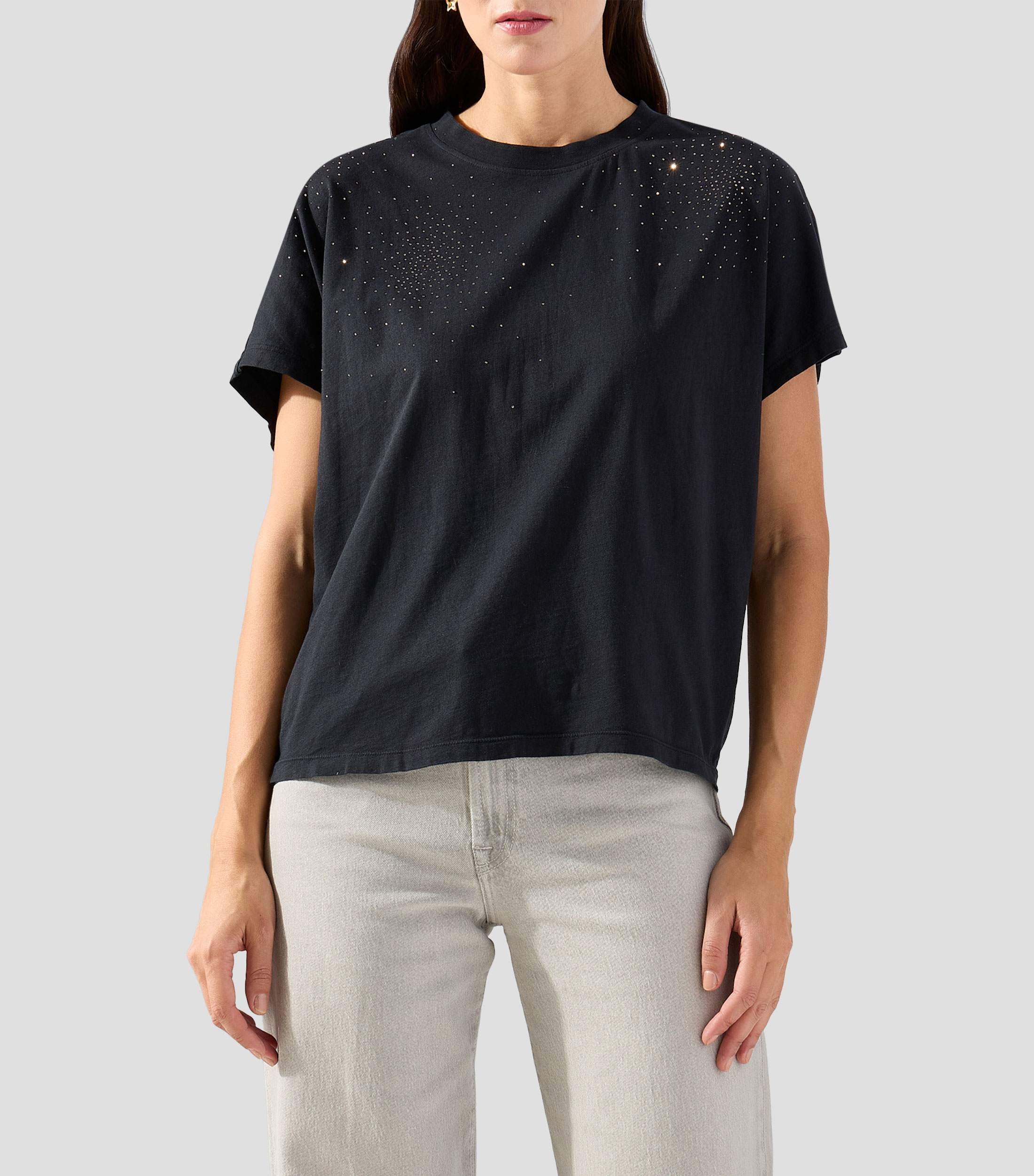 Playera cuello redondo manga corta lisa Mujer