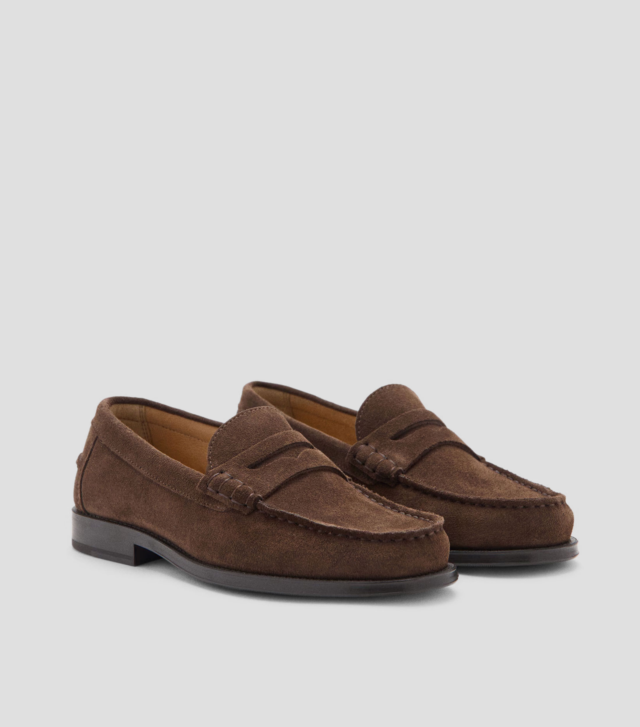 Mocasines en piel bovina con banda Hombre