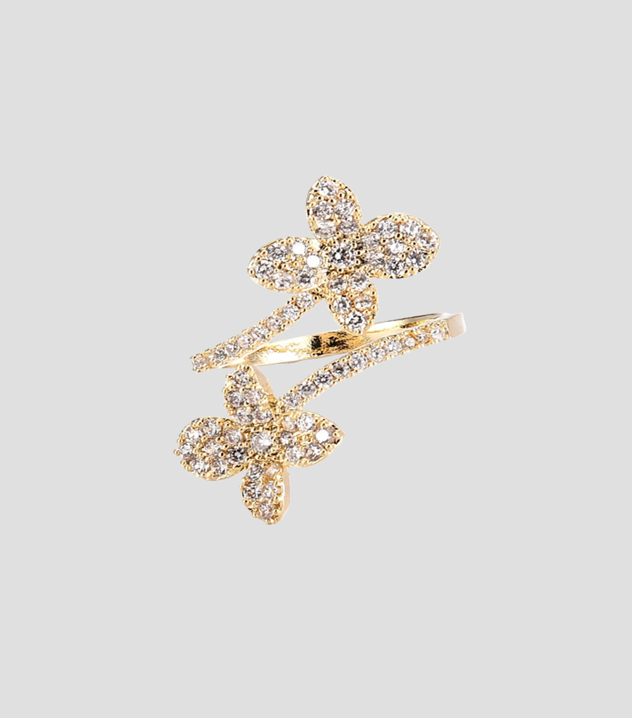 Anillo con cristales y circonias Mujer