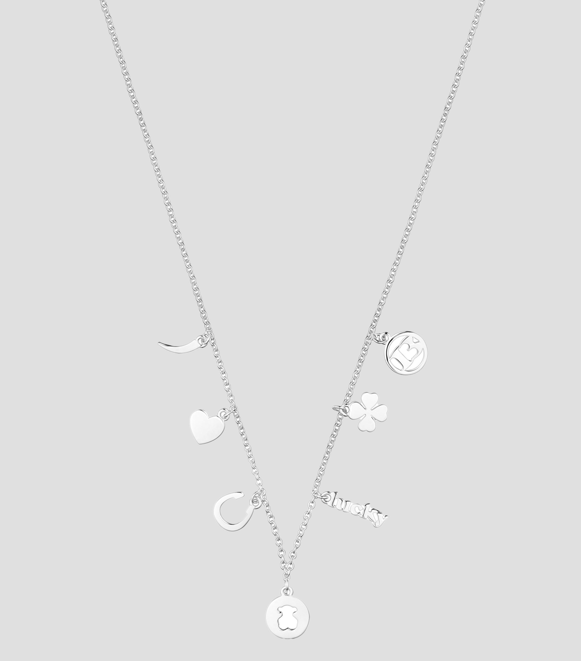 Collar en plata con motivos mixtos Good Vibes Mujer