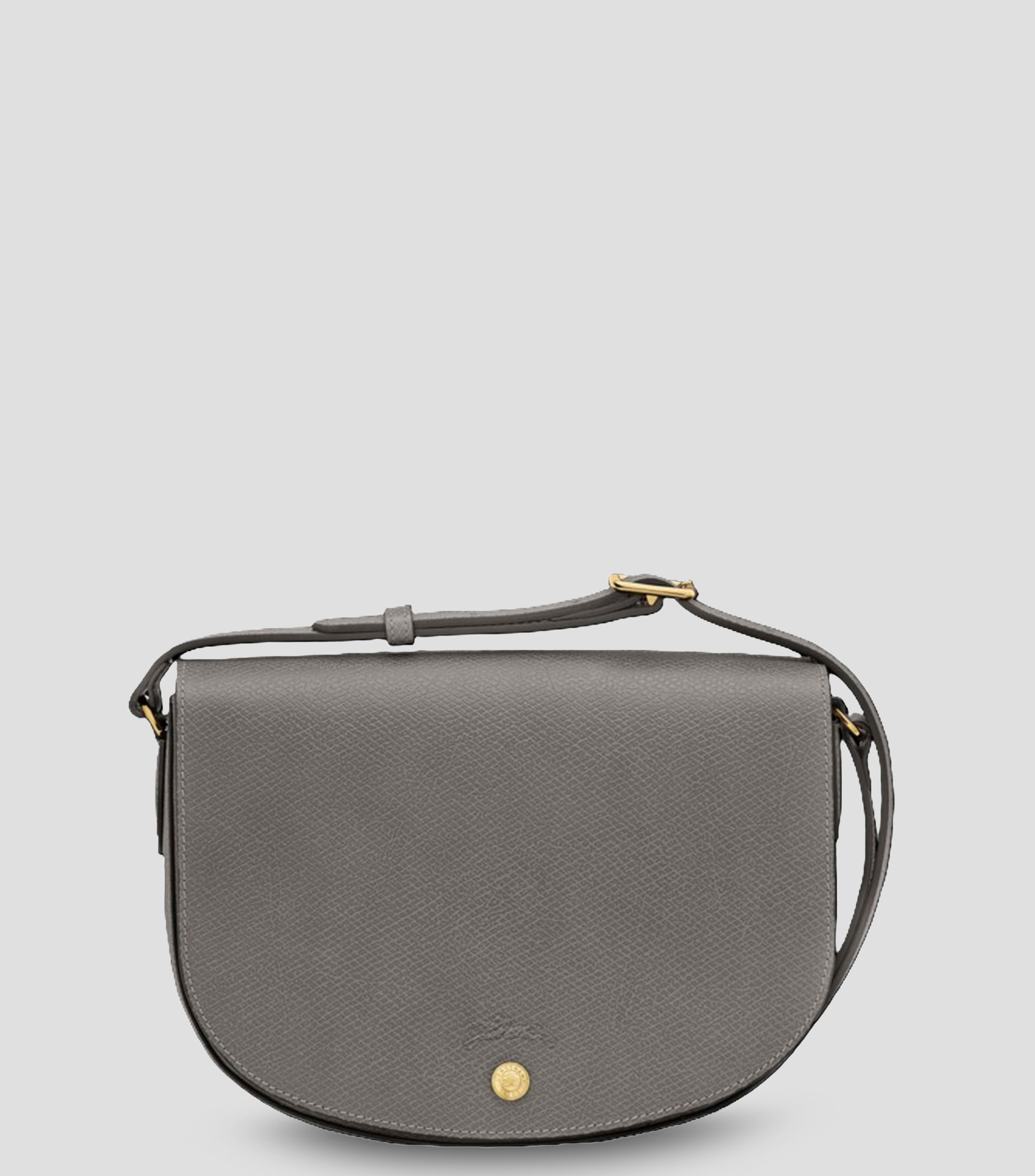 Bolsa Crossbody en piel gris microdiseño Mujer