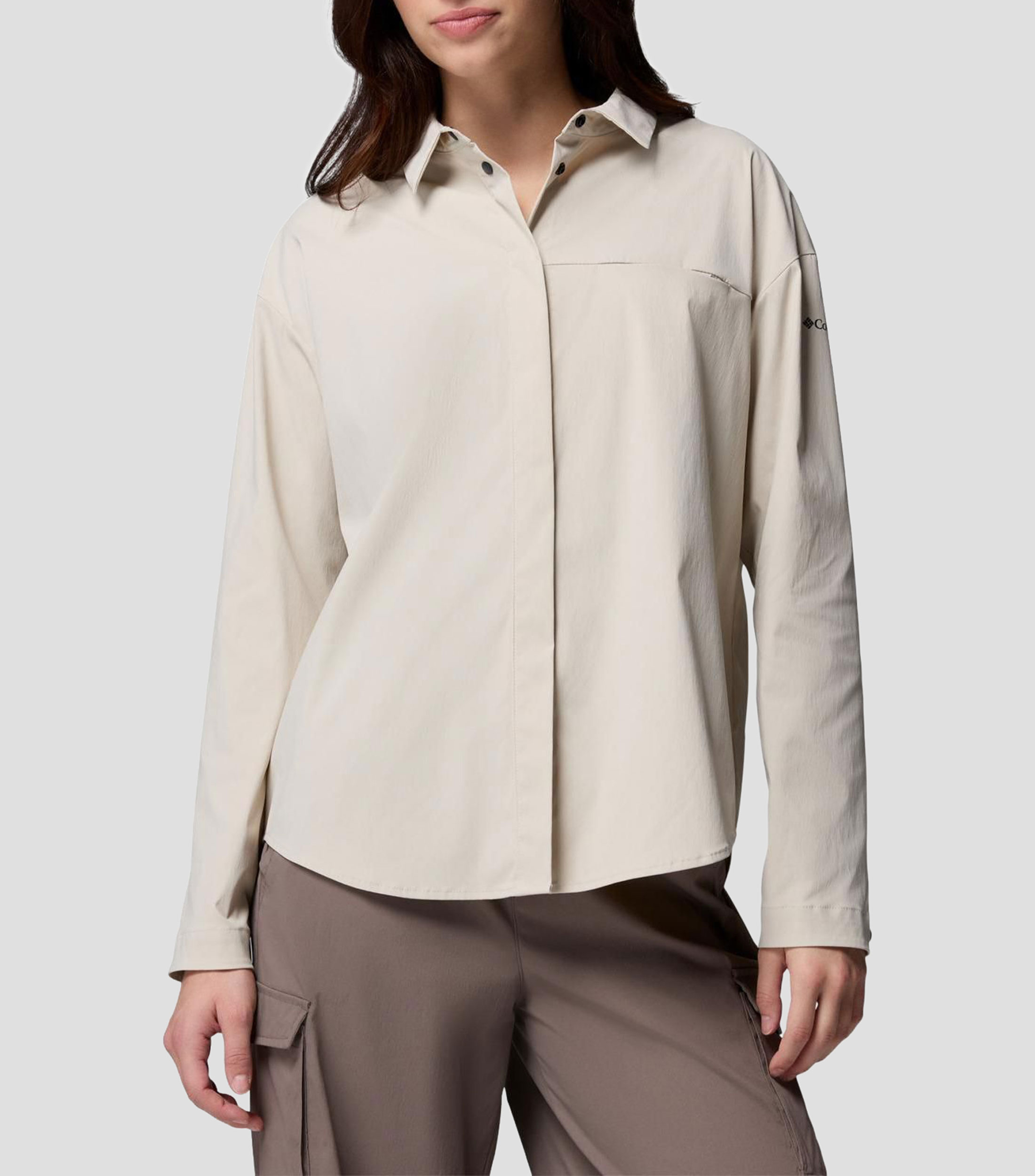 Camisa deportiva liso manga larga Mujer