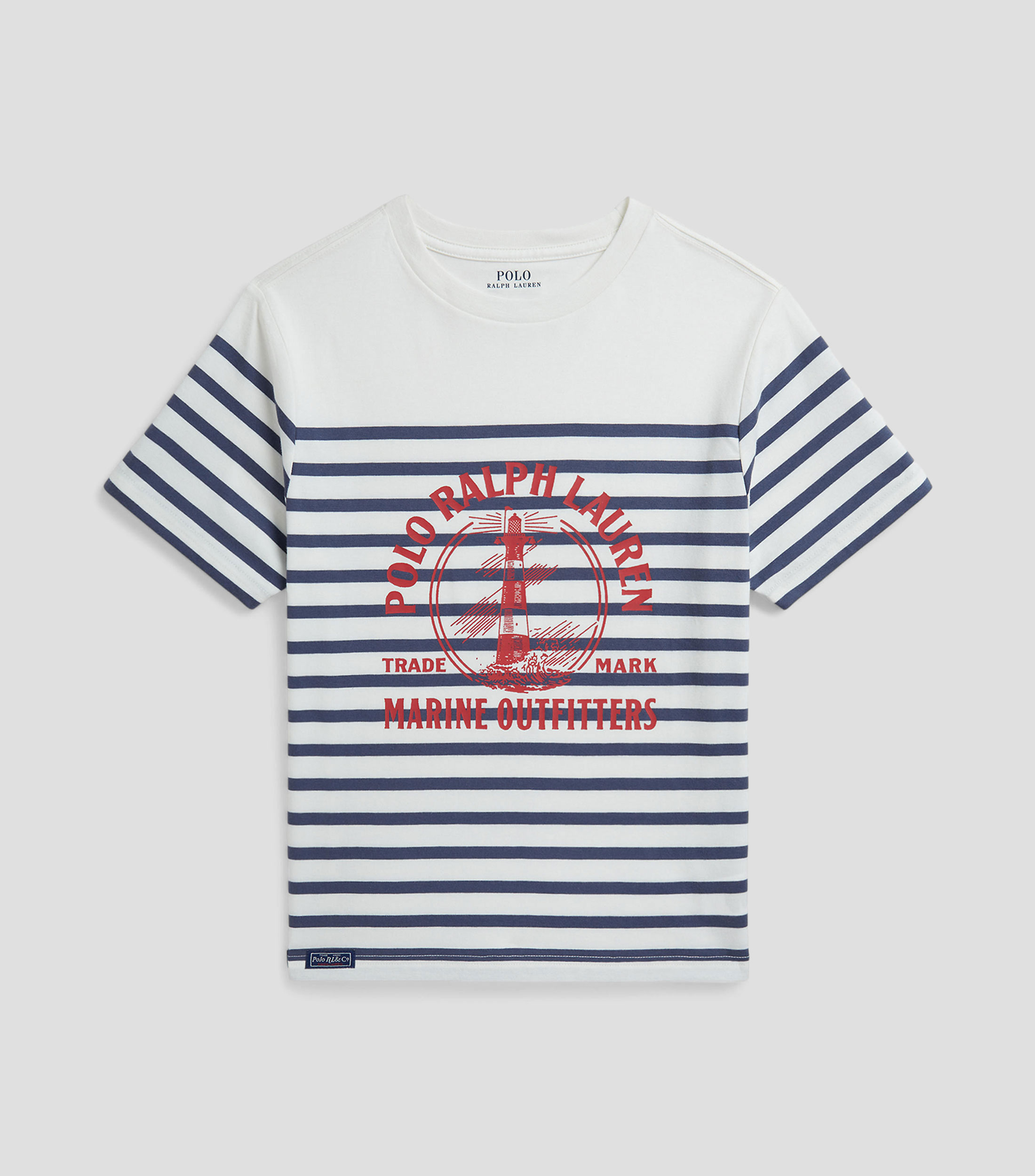 Playera de cuello redondo con manga corta y rayas Niño