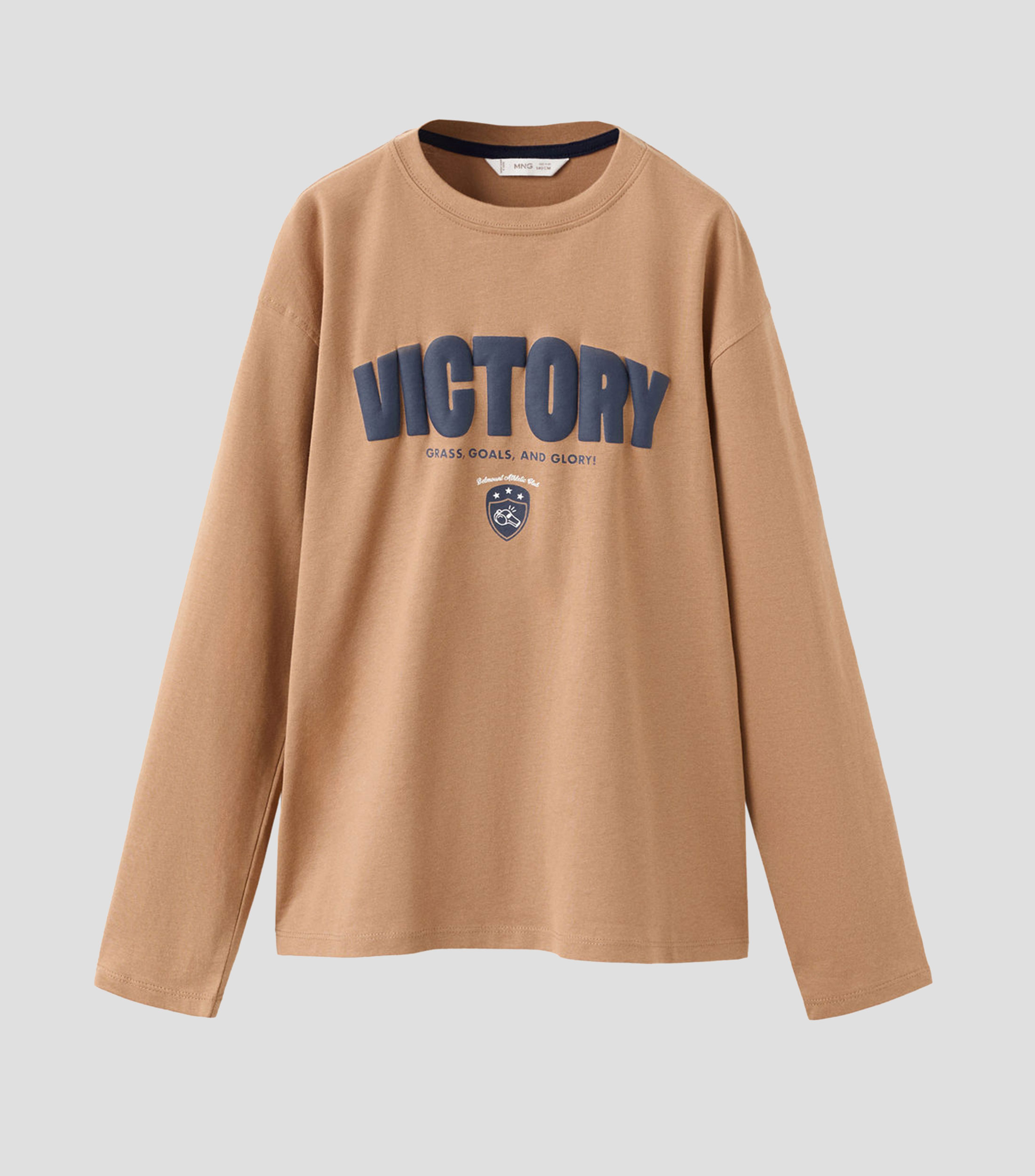 Playera cuello redondo manga larga estampada Niño