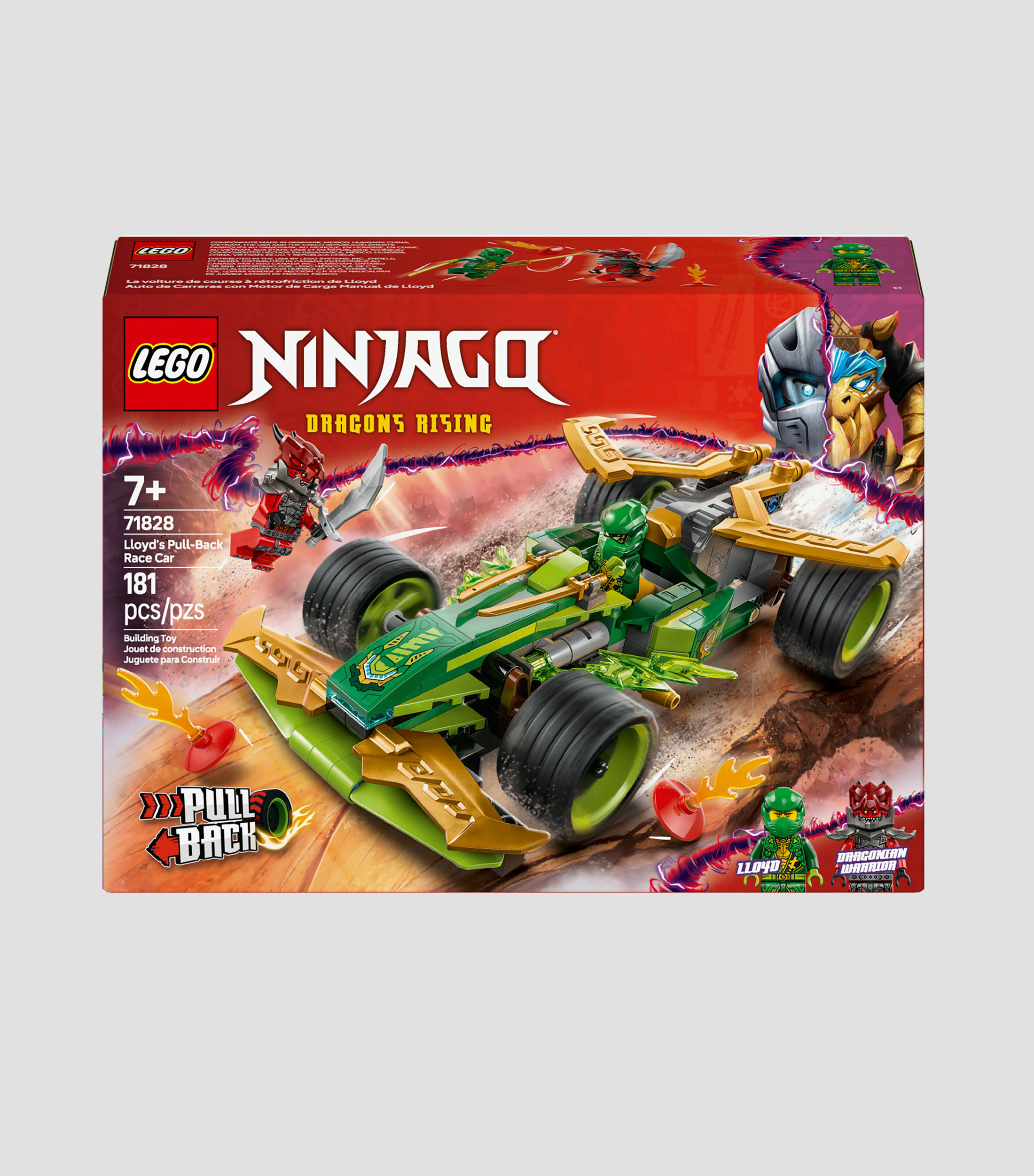Lego Ninjago Auto de Carreras con Motor de Carga Manual de Lloyd 71828