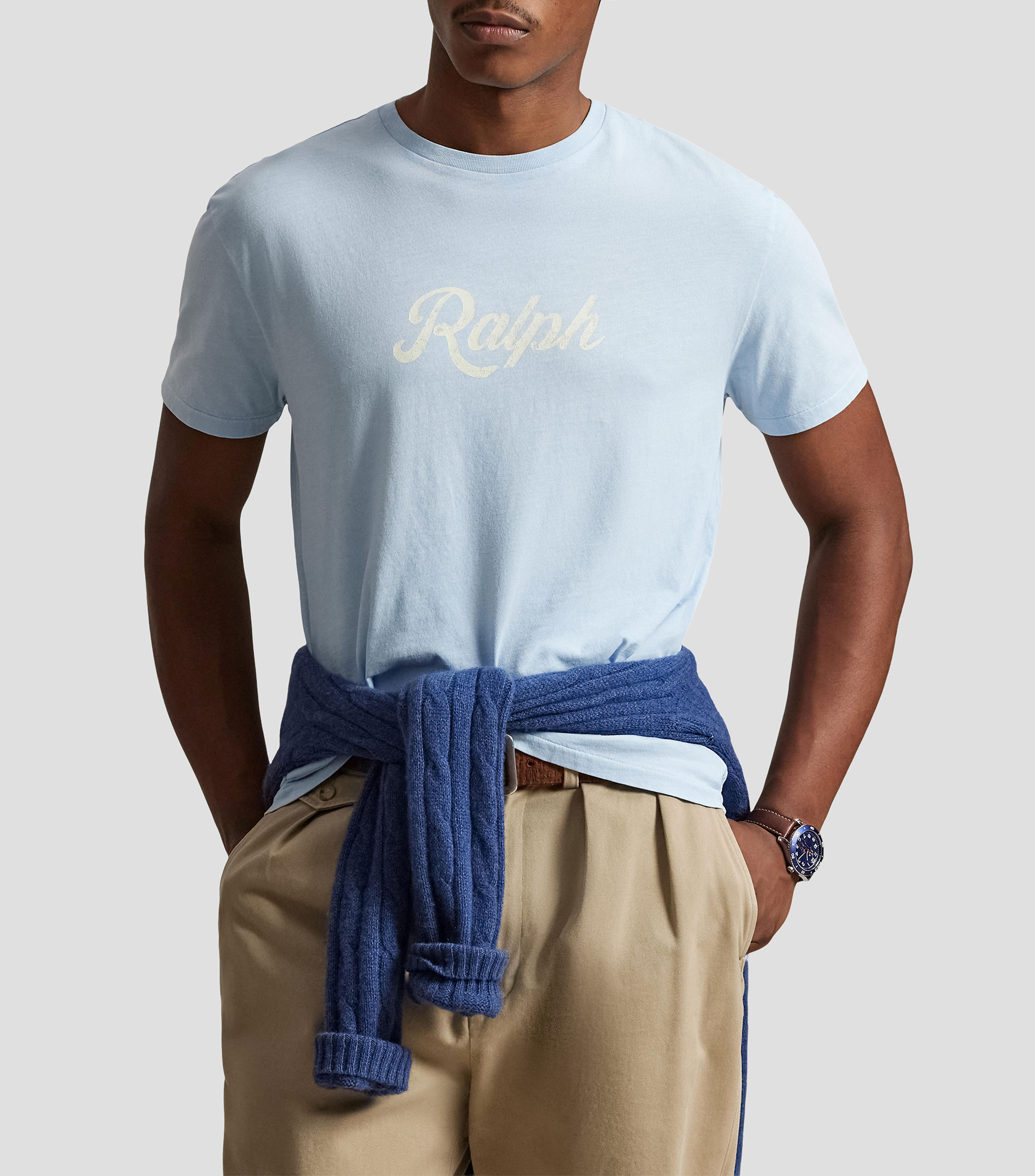 Playera cuello redondo manga corta estampada Hombre