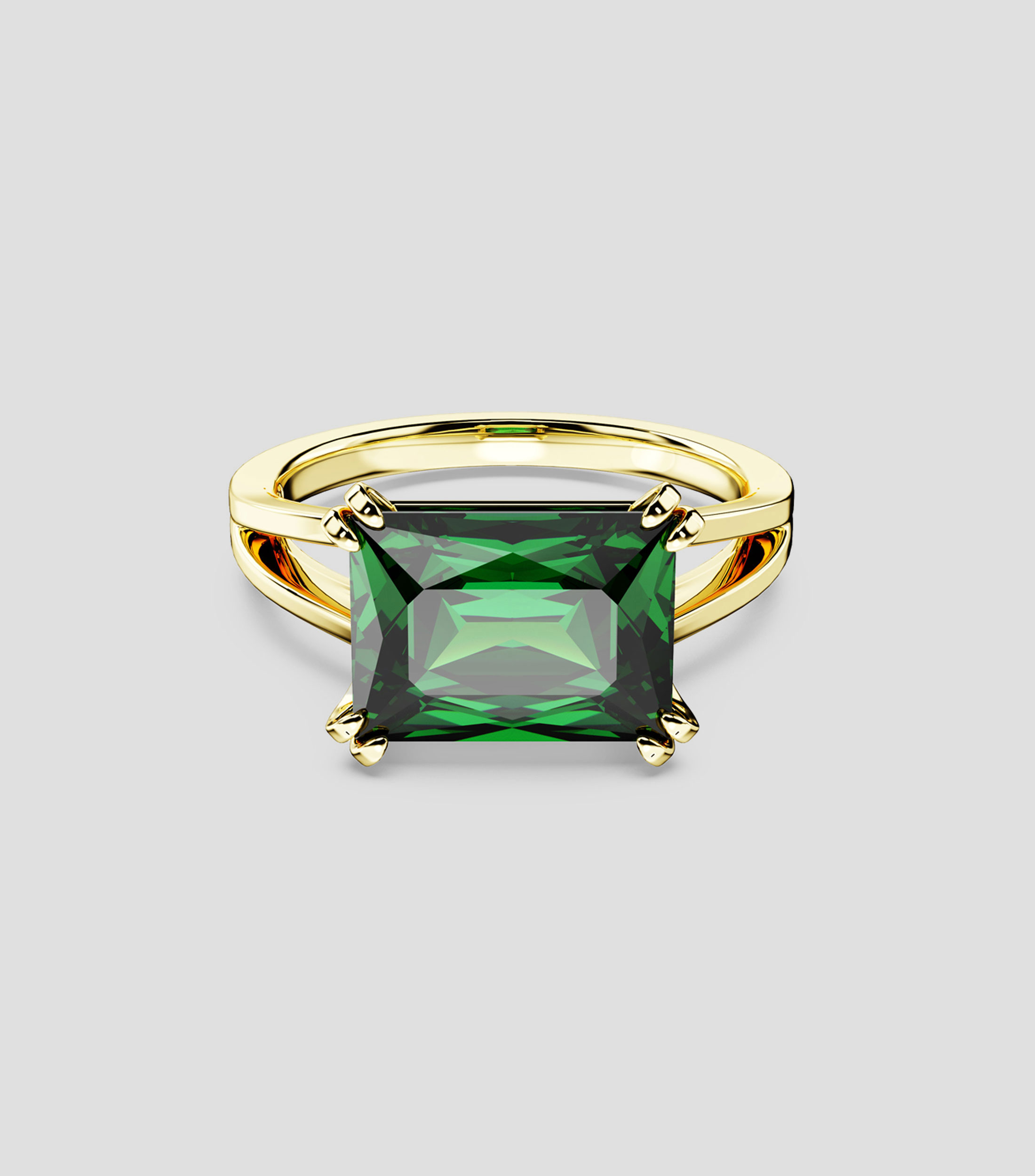 Anillo de Coctel Matrix con Circonita, Talla Rectangular, Verde, Mujer
