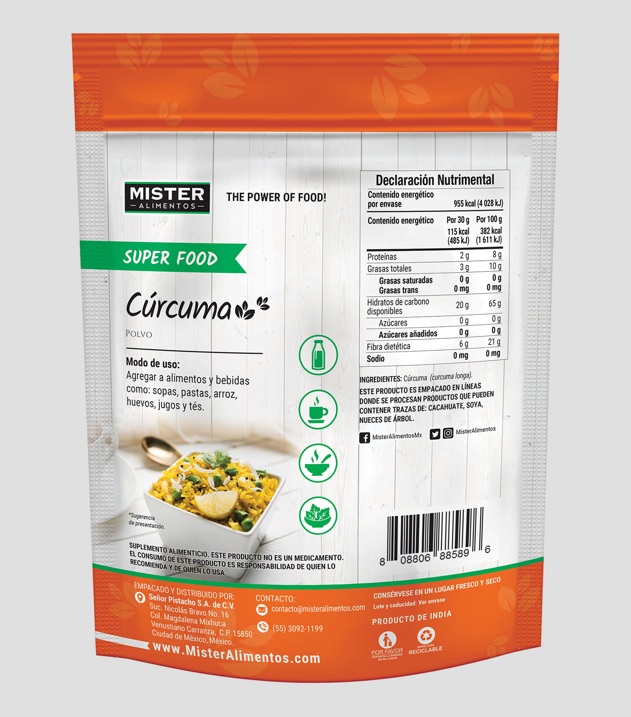 Cúrcuma en polvo, 250 g