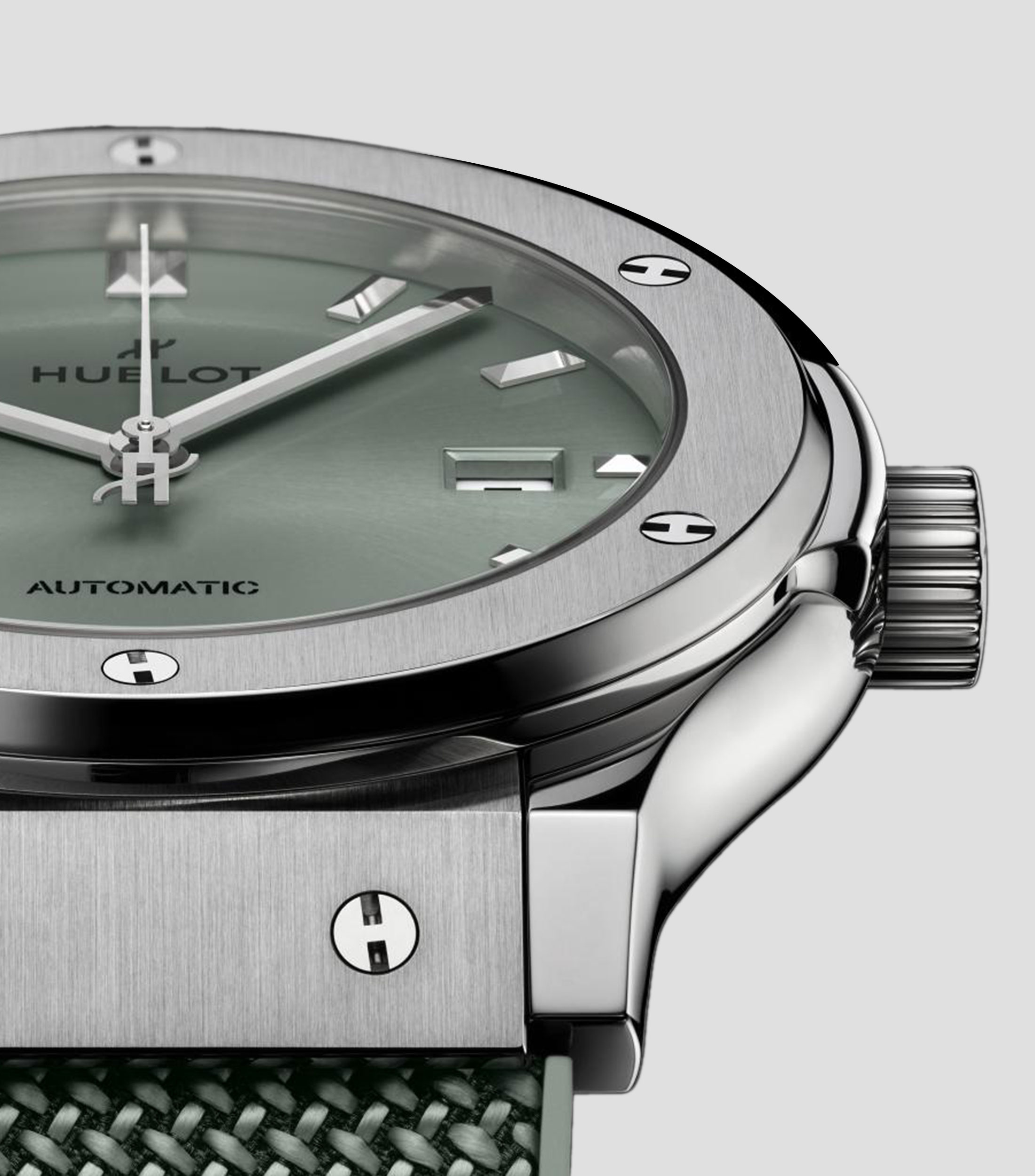 Reloj Unisex Classic Fusion Titanium Sage Green casual plateado